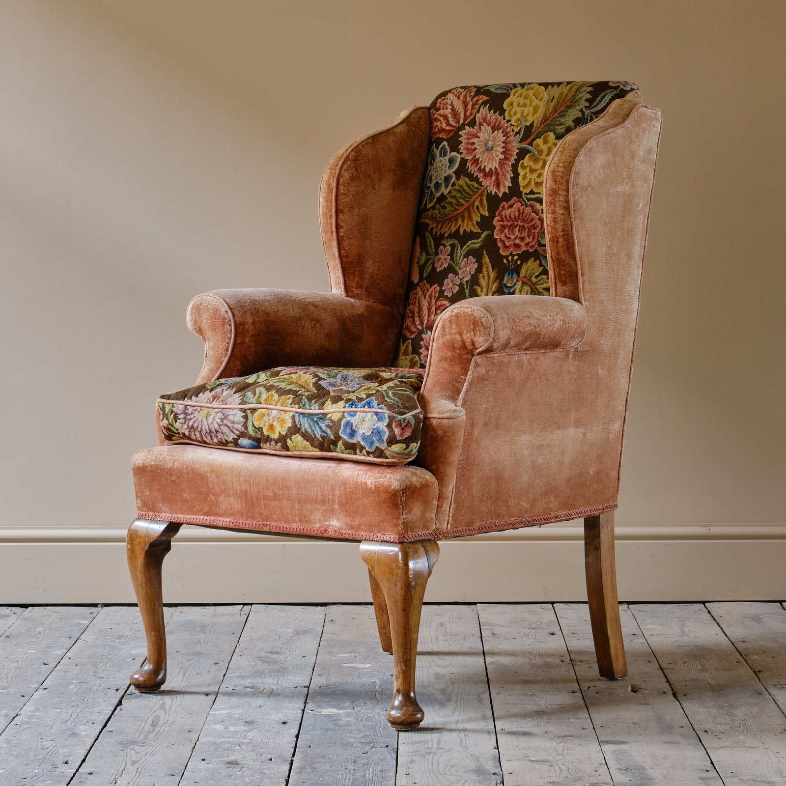 Antique Early 20th Century Wingback Armchair photo vintage