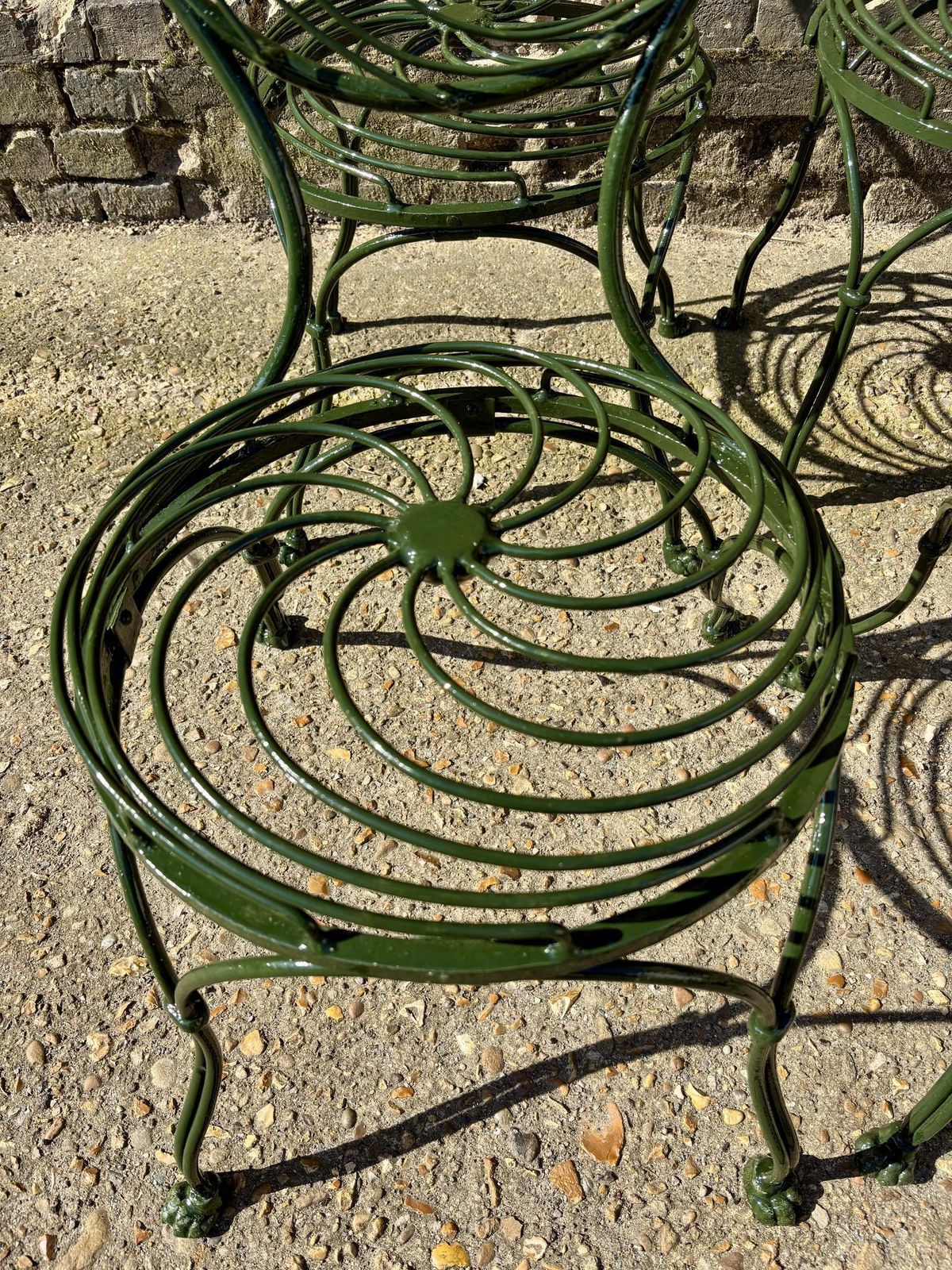 1795.0 Set Of Four Early Victorian Spiral Iron Garden Chairs C.1840–1860 photo