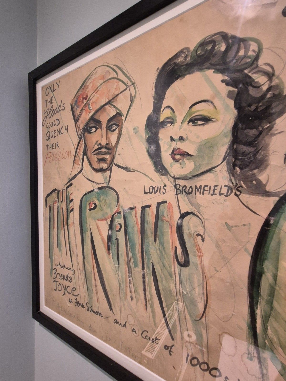 Original And Unique 1939  "The Rains Came" Film Poster Proof Signed And Framed photo furniture