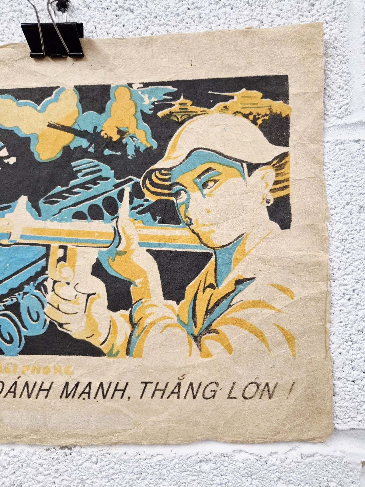 Original Vietnam War Propaganda Poster North Vietnam C.1960s Communism Us Army photo 235.0
