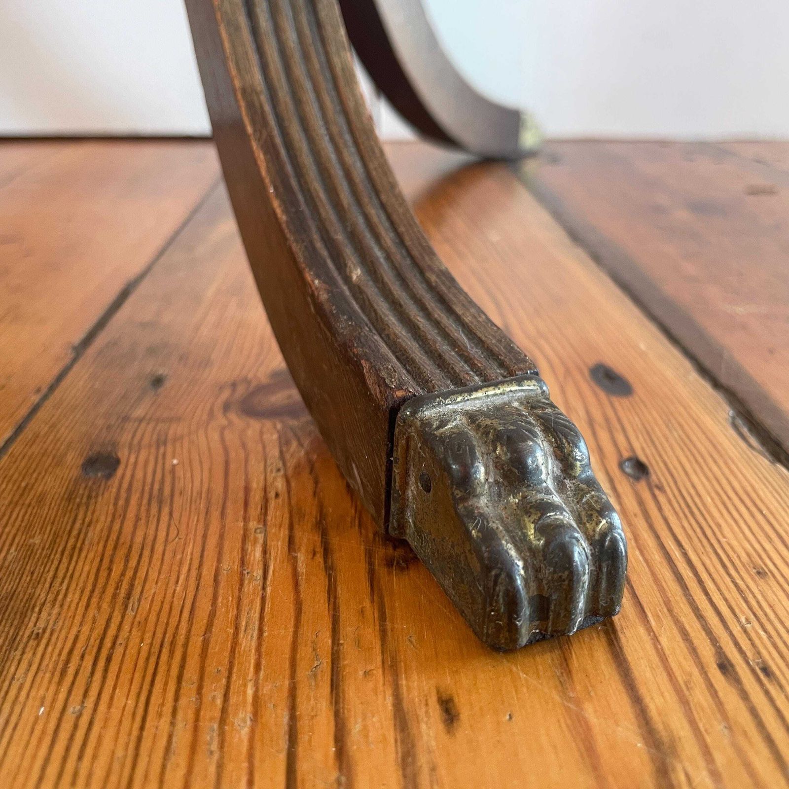 Tall Wooden Plant Stand Brass Gallery Top Vintage Pedestal Display Stand Victorian Style Likely Indian Made Tripod Stand. photo Home Decor