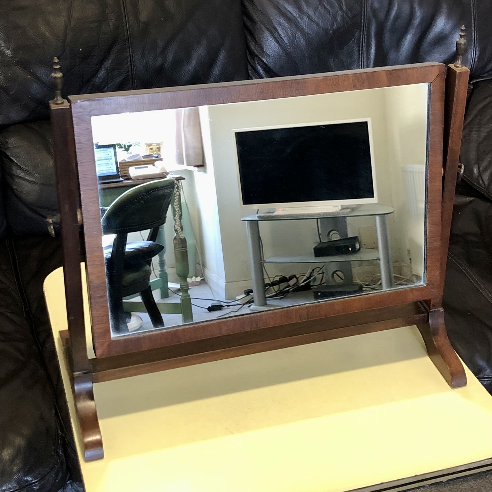 Home Decor Handsome Small Mahogany Swing Mirror photo