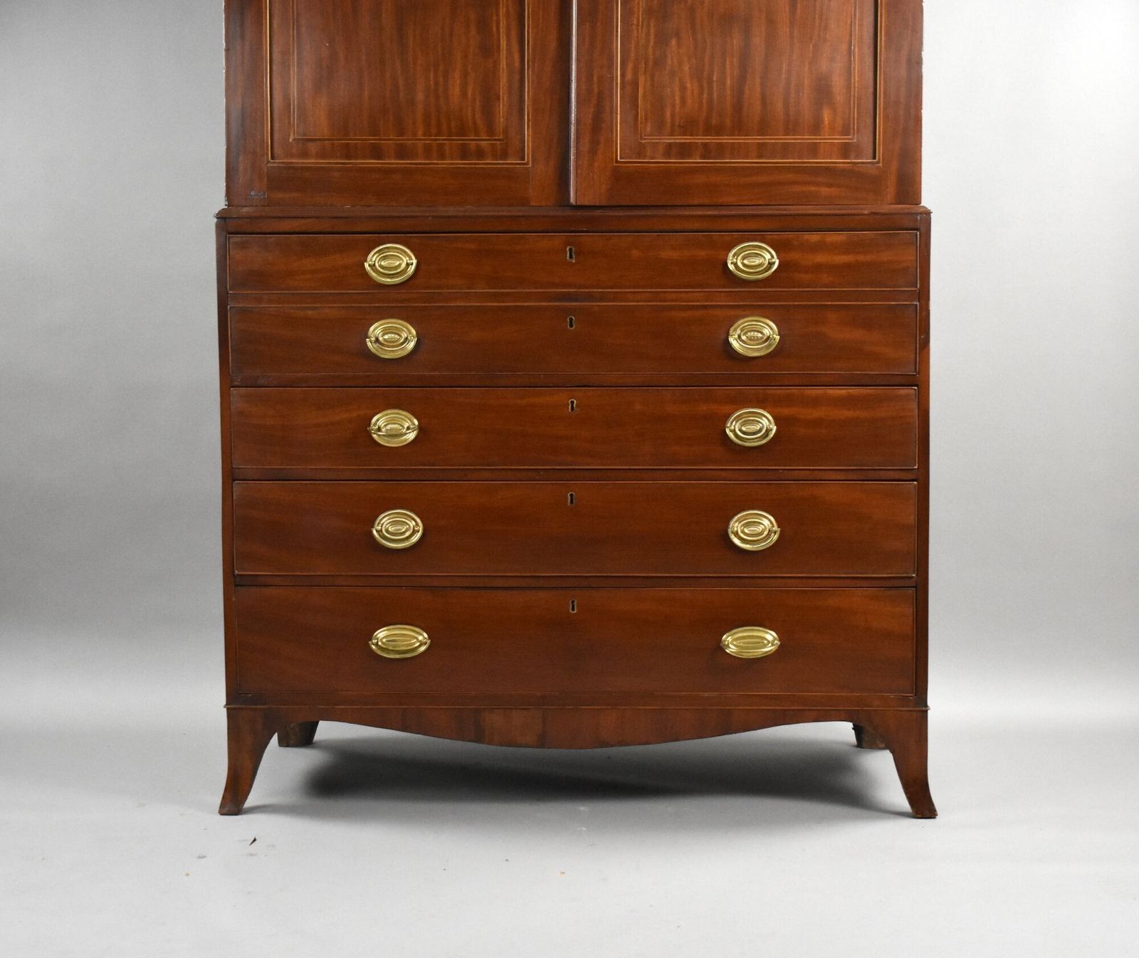 George III Mahogany Secretaire Linen Press photo for sale