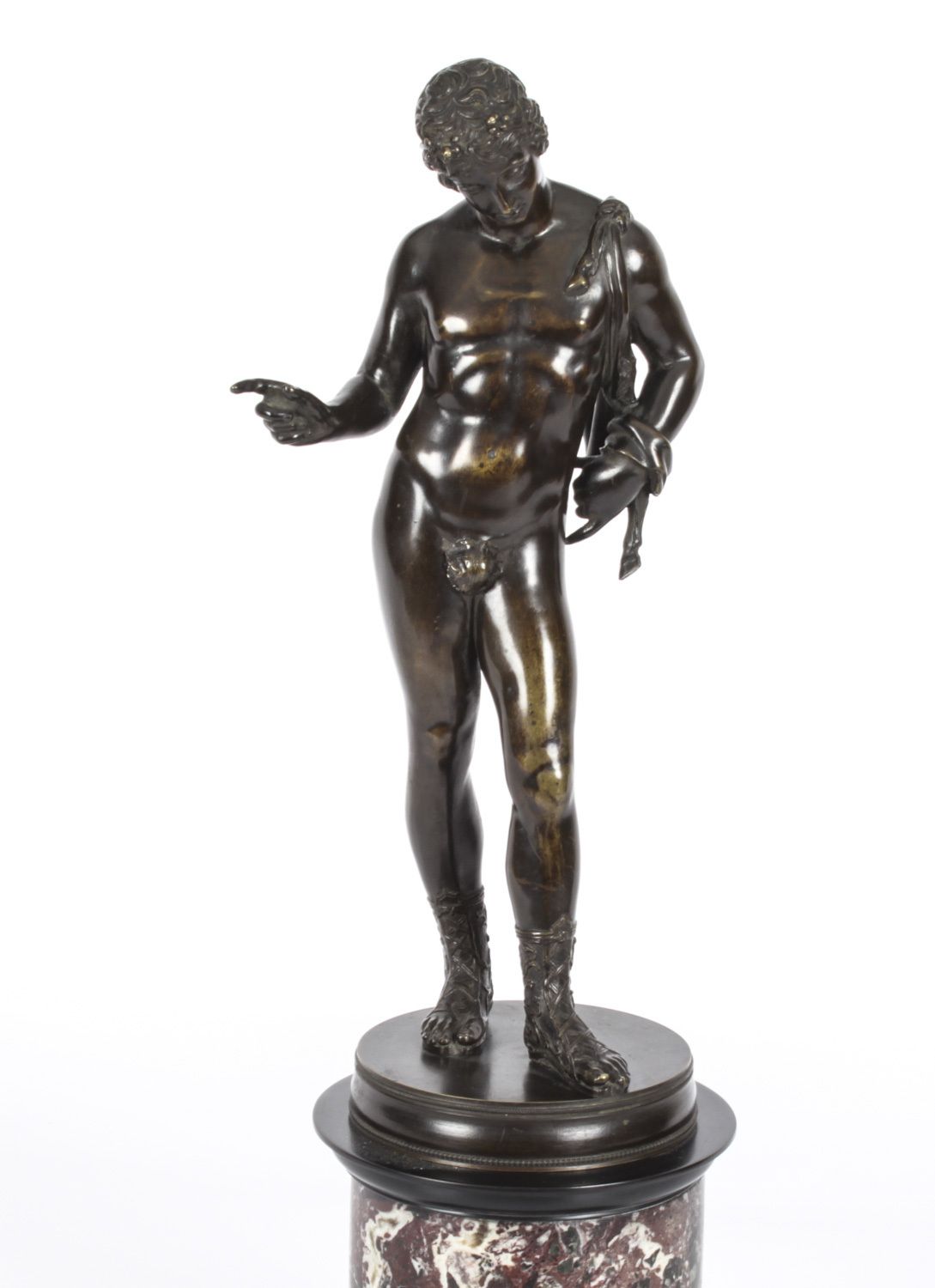 Antique Grand Tour  Bronze Figure Of "Dionysus, Called Narcissus" 19th C photo furniture