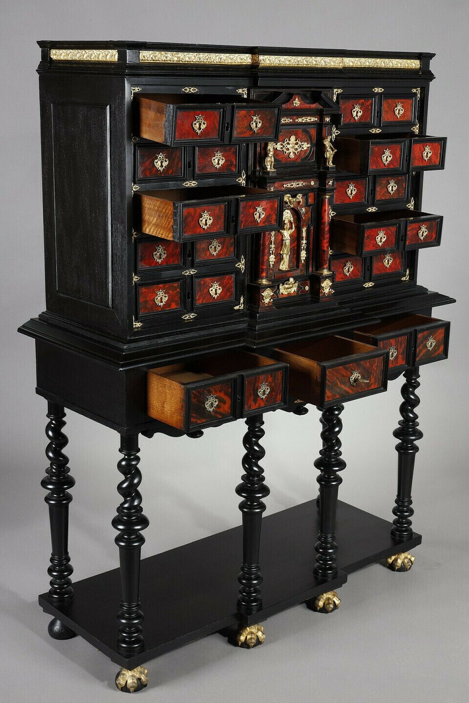 photo vintage Free Standing Cabinet In The Style Of 17th Century Flemish Cabinets