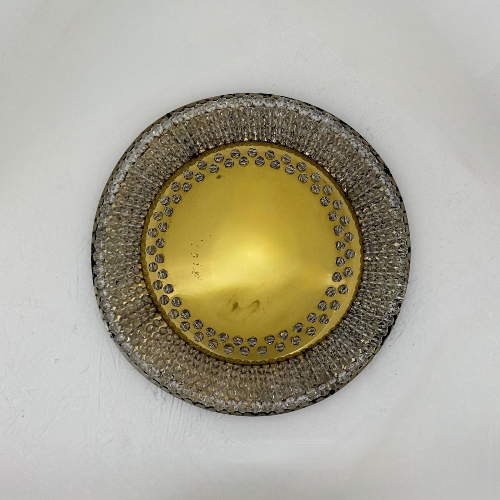 Unique Modernist Design Crystal Glass And Brass Wall Light , Austria 1950s