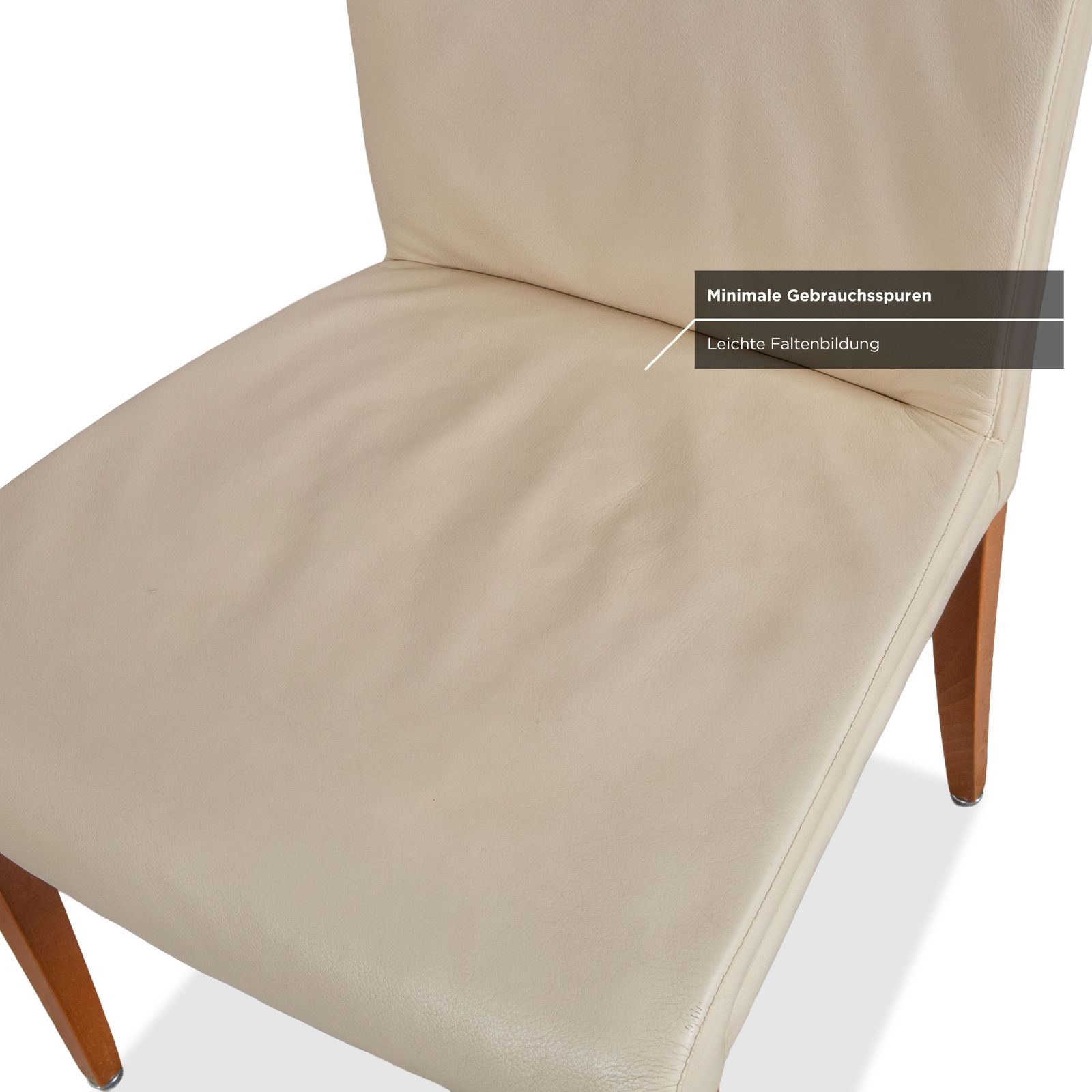 Set Of 6 Poltrona Frau Vittoria Leather, Cream, Dining Chairs photo buy