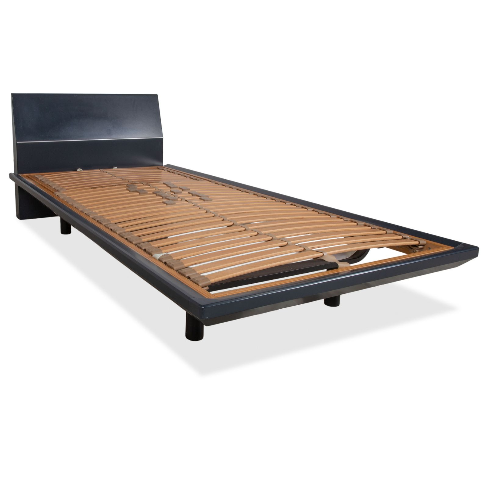 Interlübke Wooden Bed, Dark Blue, Navy Blue, Bedroom