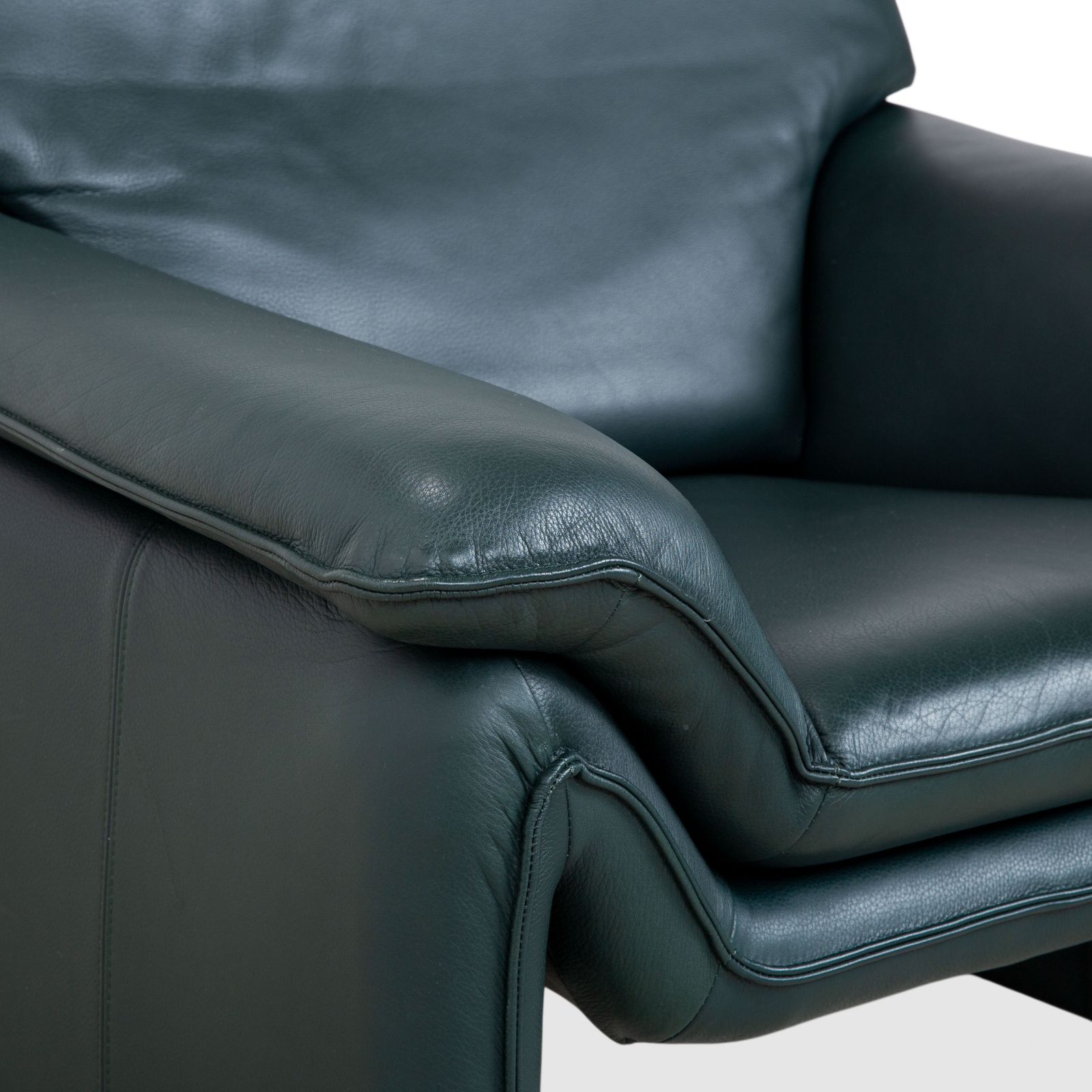 Fauteuil Laauser Atlanta en cuir vert, vert foncé pétrole photo Mobilier