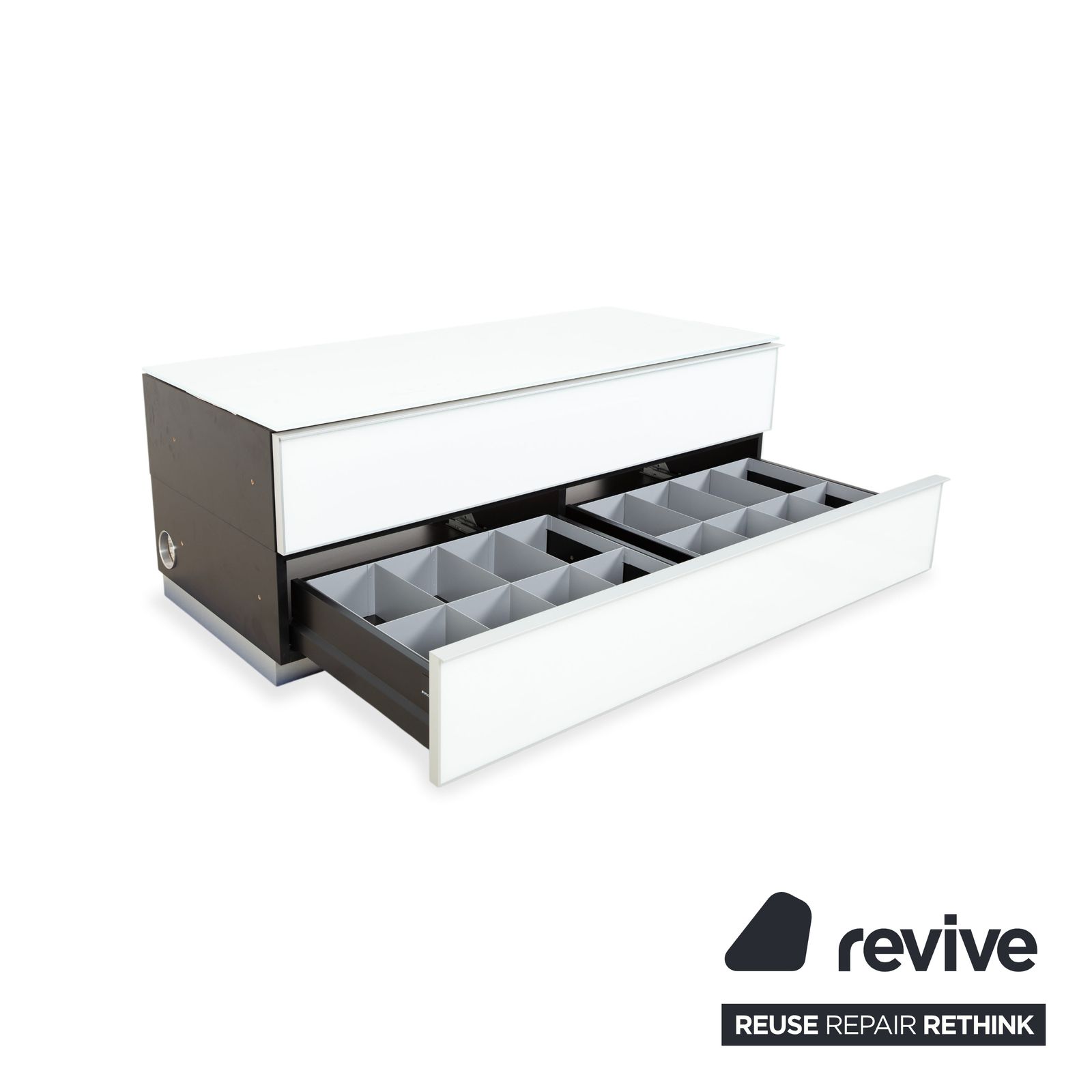 Buffet TV Spectral Catena en verre blanc photo Mobilier