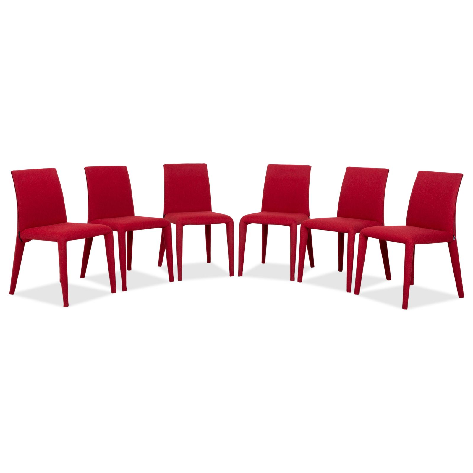 6 Delige Set B&B Italia Vol Au Vent Stof, Rood Bordeaux, Eetkamer