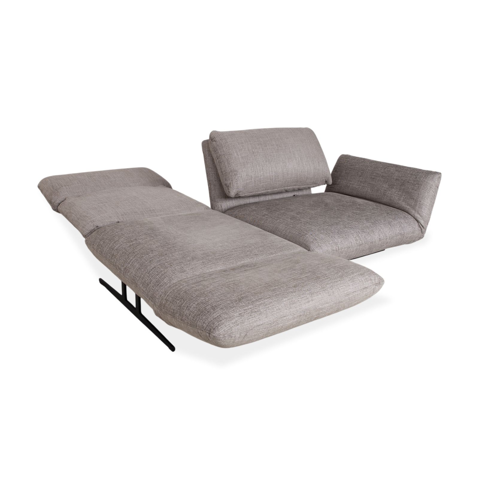 Canapé 2 places Signet Messina en tissu gris, fonction manuelle et couchage photo buy
