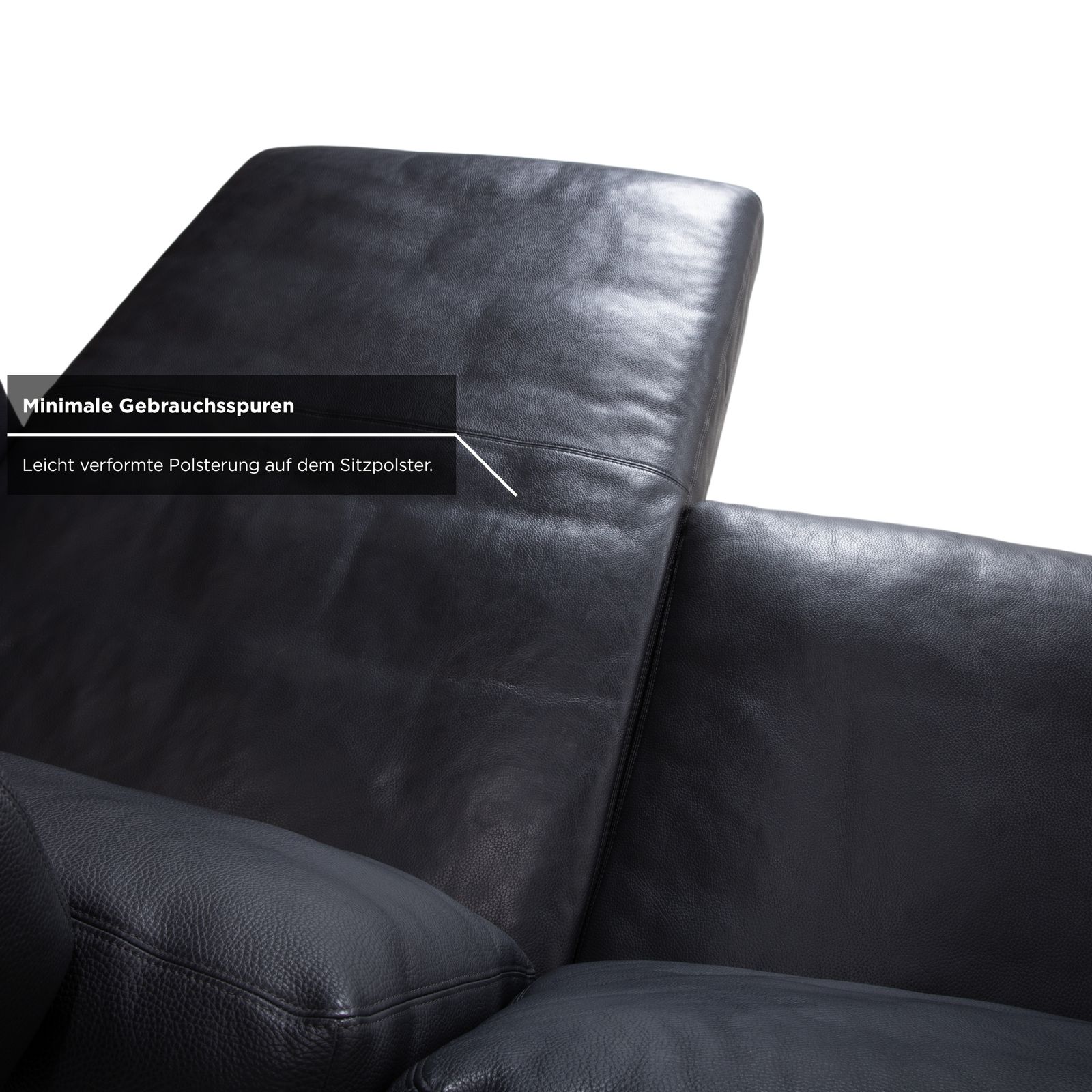 Furniture Erpo Cl 820 Leather Corner Sofa Dark Grey Anthracite On Chrome Sled Feet Incl. 2 Headrests Chaise Right photo