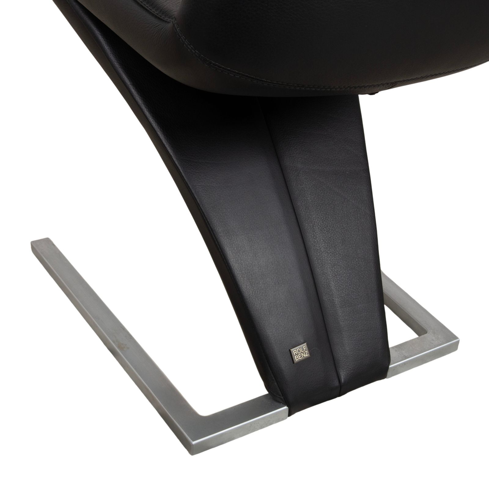 Set Of 4 Rolf Benz 7800 Leather Chairs, Black photo vinterior