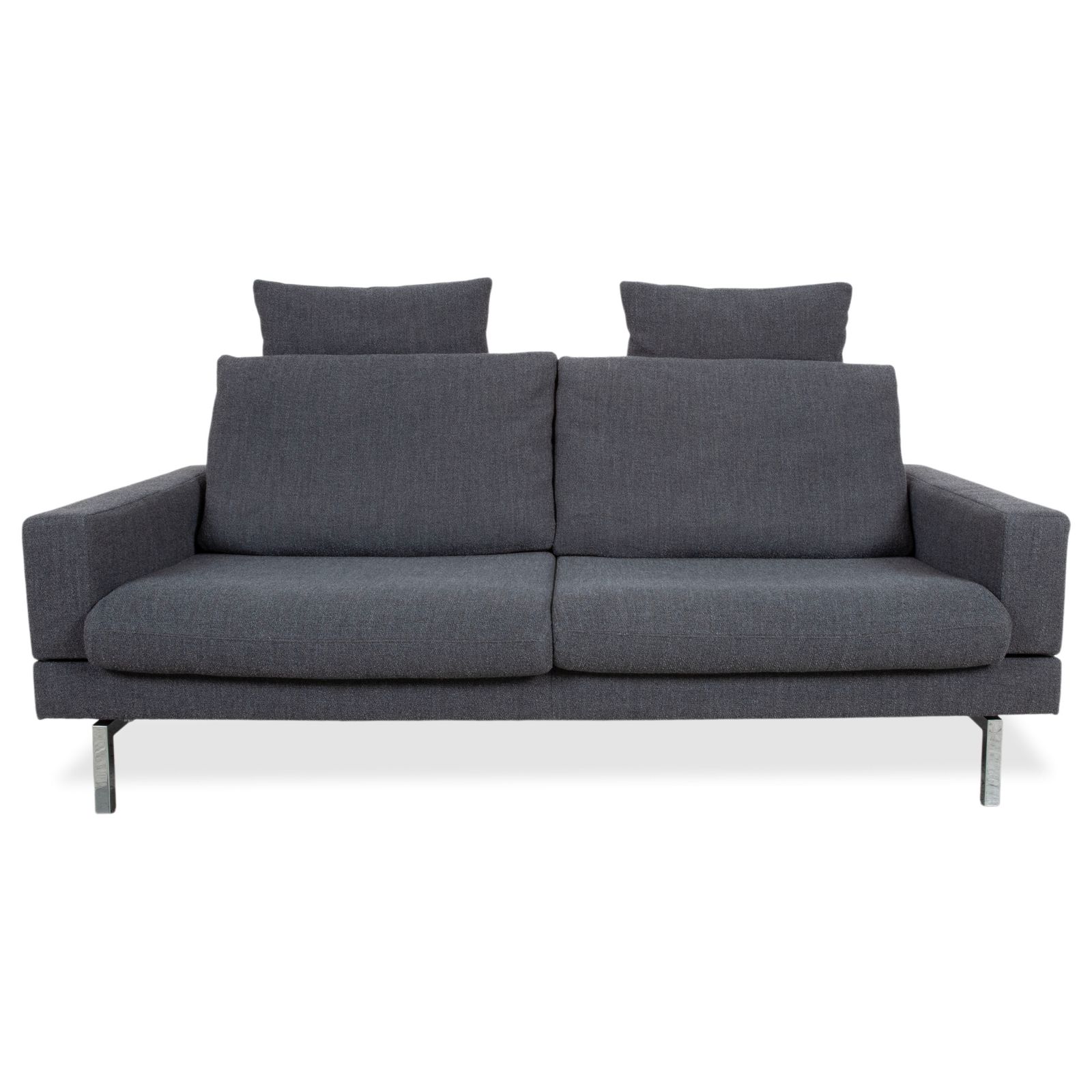 Canapé 2 places Jori Tigra en tissu gris, fonction manuelle
