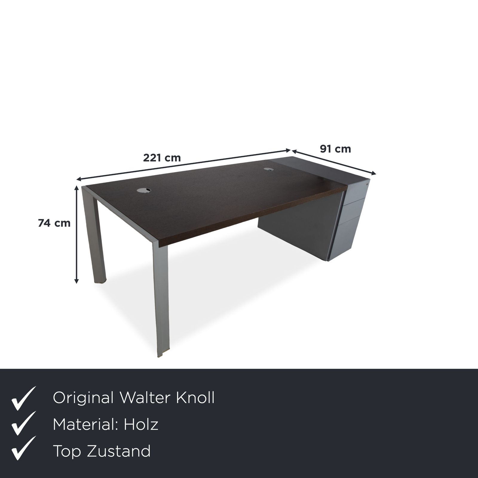 Walter Knoll Icon Wooden Brown Grey Desk photo furniture
