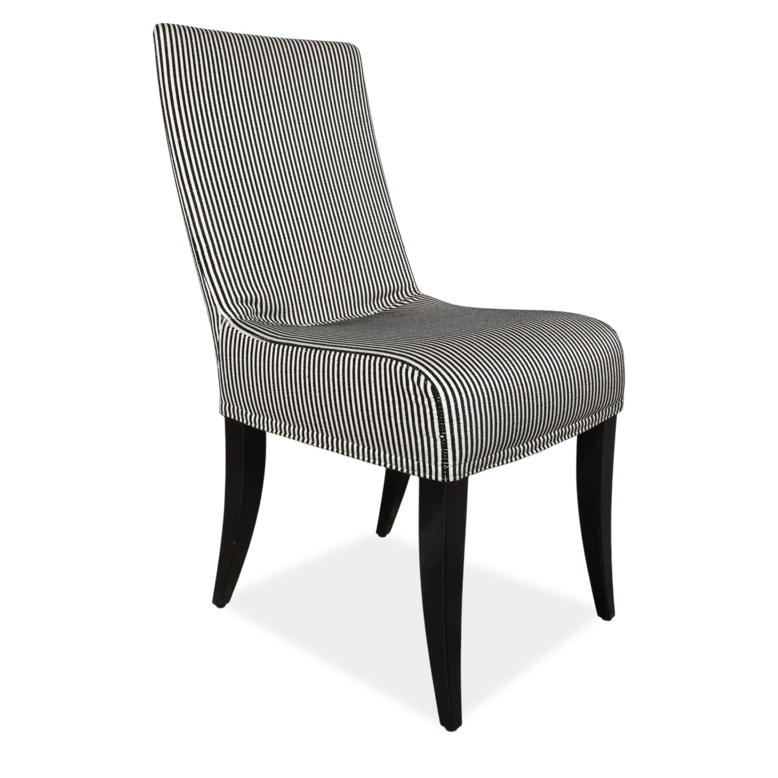 Lot de 8 chaises Wittmann Isis en tissu, motif rayé noir et blanc, salle à manger photo for sale