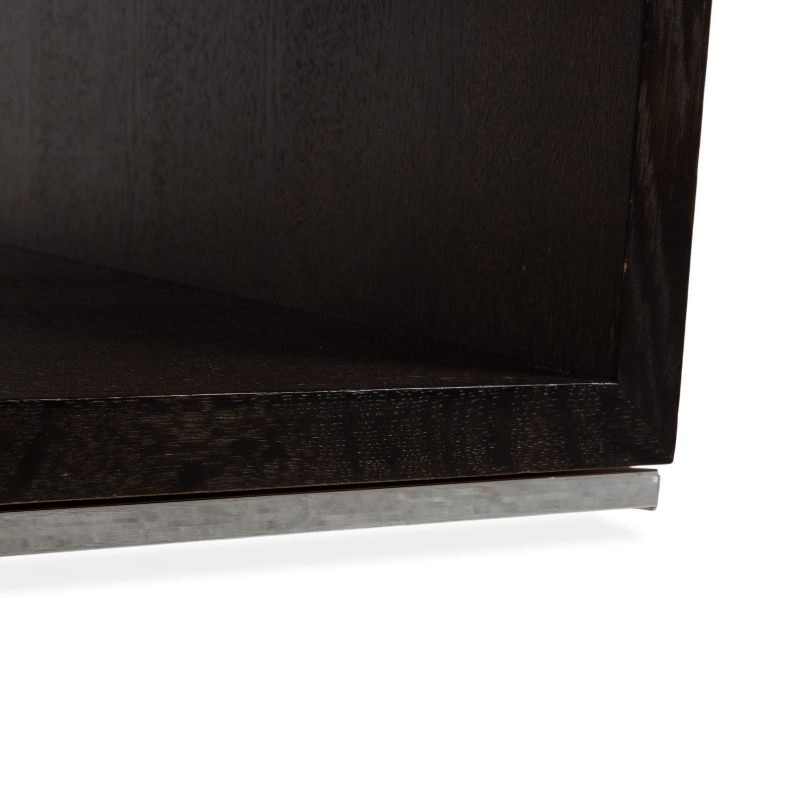 Rolf Benz houten salontafel, zwart/donkerbruin, chroom photo Meubels