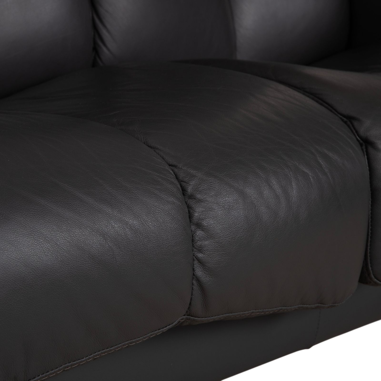 Canapé 2 places Stressless Soul en cuir gris anthracite foncé, fonction manuelle photo vintage