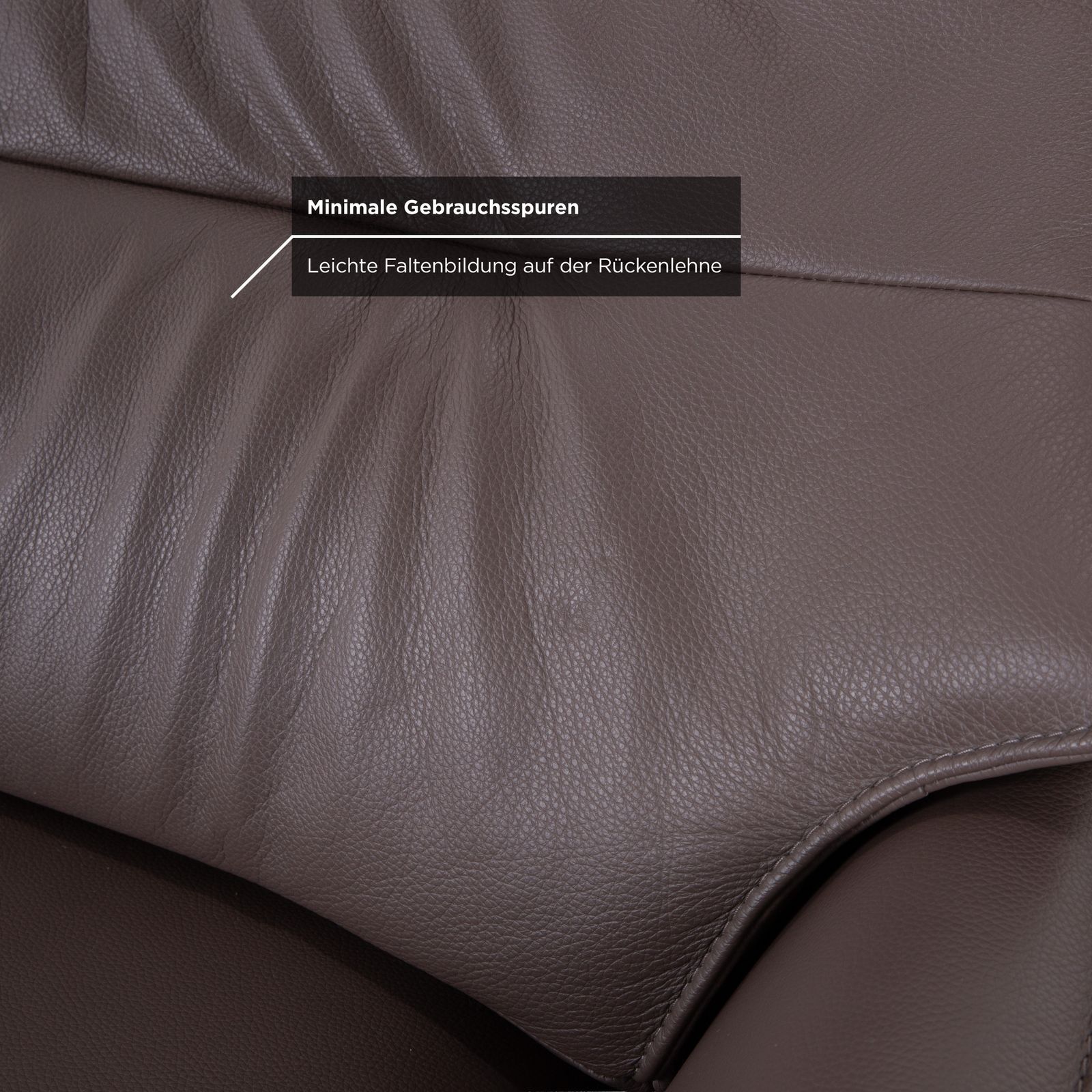 photo for sale Méridienne Himolla 4905 en cuir, bois et métal, marron, fonction électrique