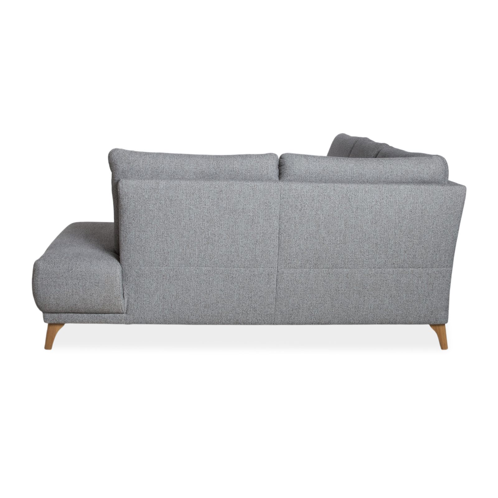 Mobilier Canapé d'angle Global Living en tissu et bois, gris, méridienne à droite photo