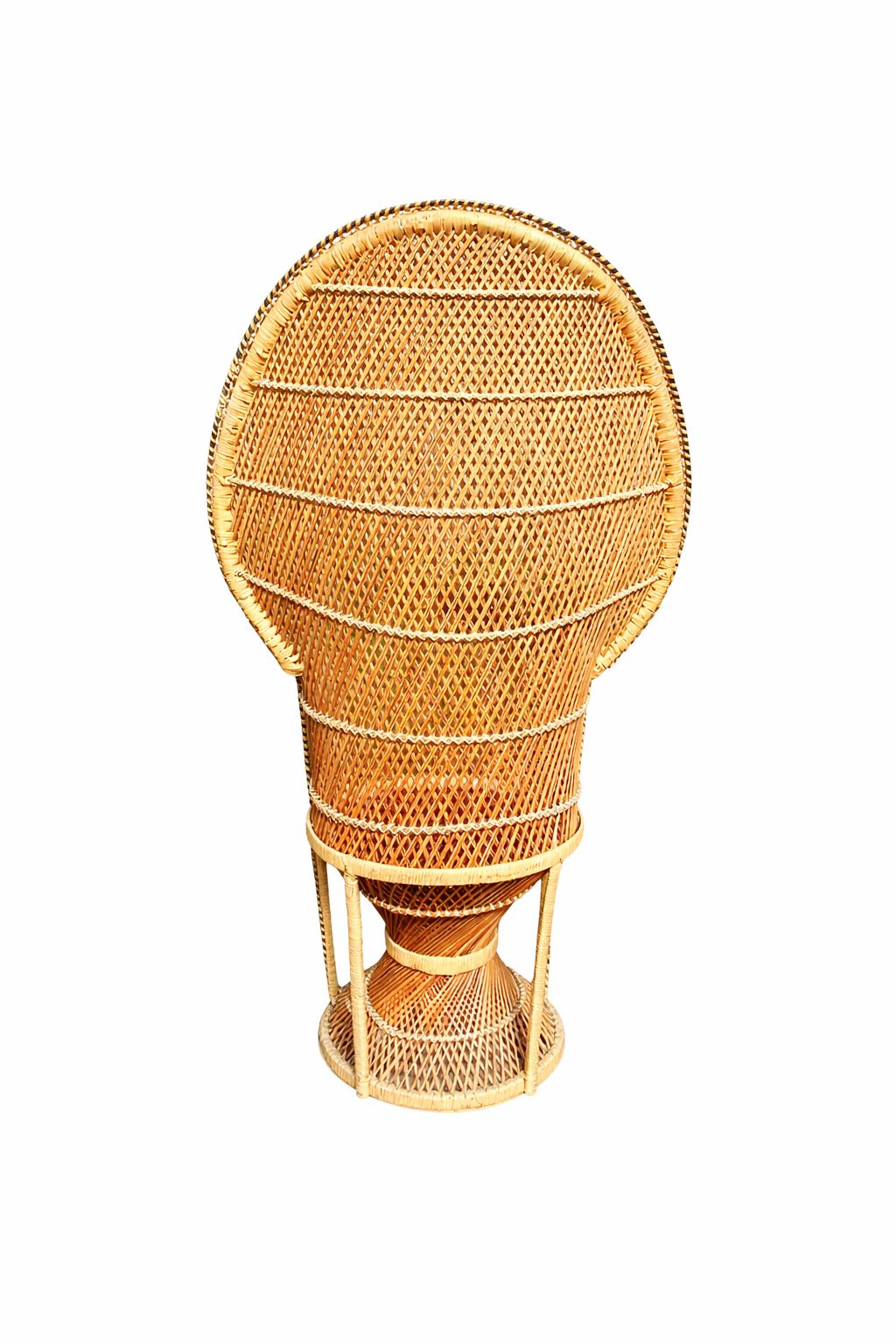 Vintage Wicker Peacock Chair – High Back Rattan Occasional – Bohemian / Mid Century Style photo Furniture