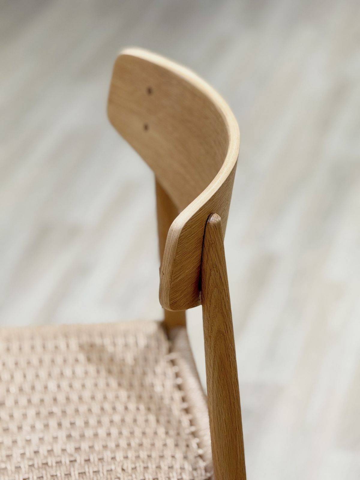 Set Of Eight Oak A.M Møbler Model 501 Papercord Dining Chairs photo 4400.0