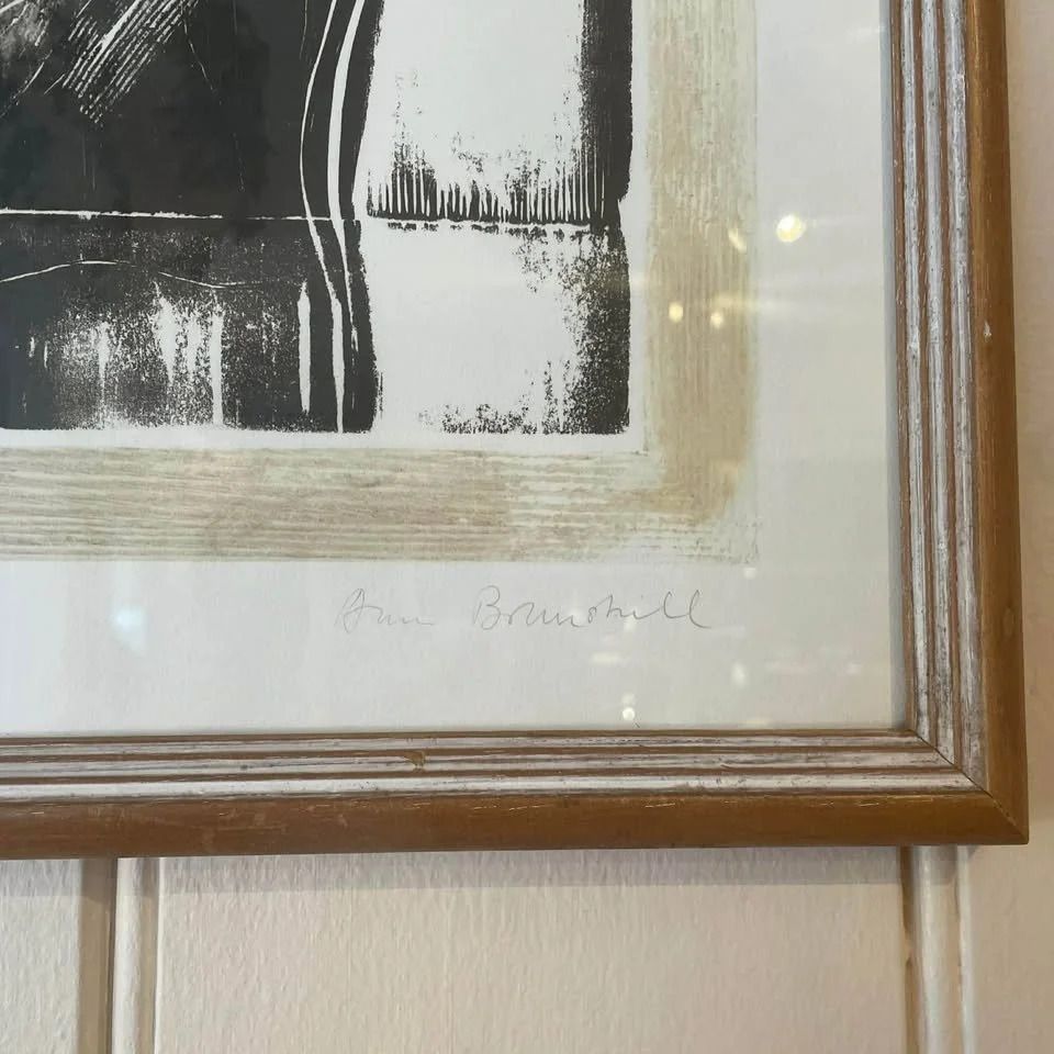 Ann Brunskill Woman Bathing Woodblock Print photo Art
