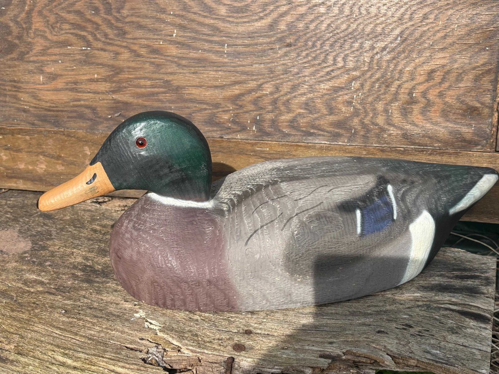 Vintage Herters Wooden Painted Decoy Duck With Glass Eyes photo furniture