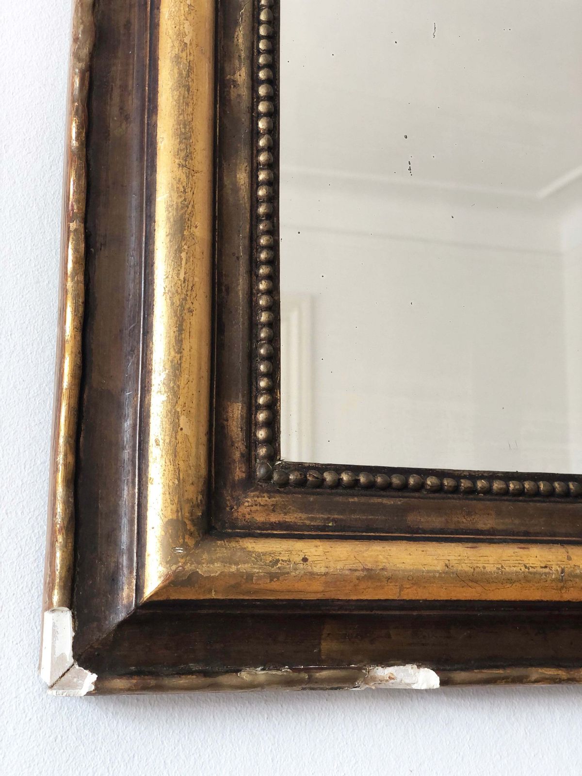 Large Antique French Louis Philippe Giltwood Mirror – Late 19th Century photo furniture