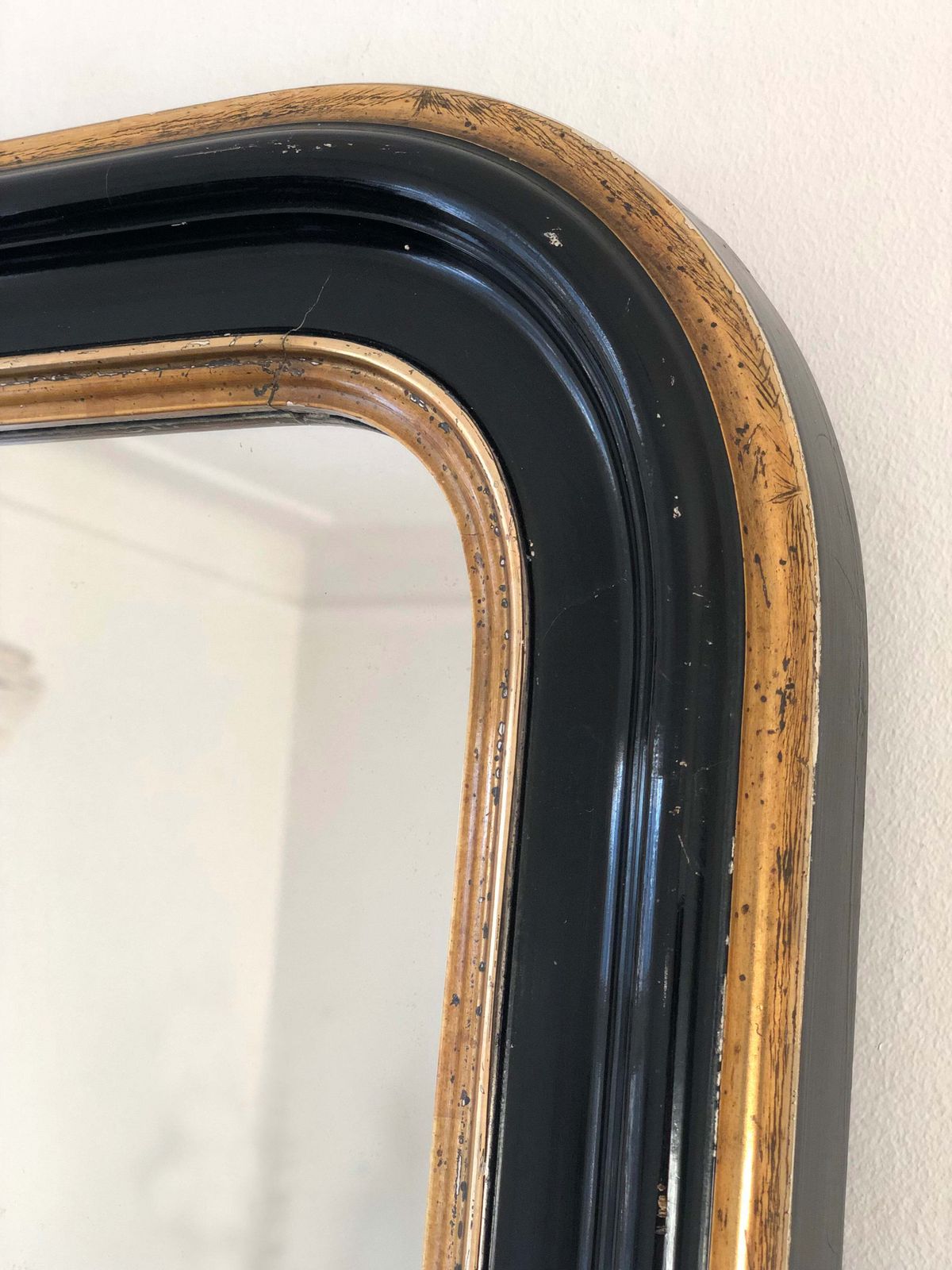 Antique French Louis Philippe Full Length Mirror – Black And Gold, Late 19th Century photo furniture