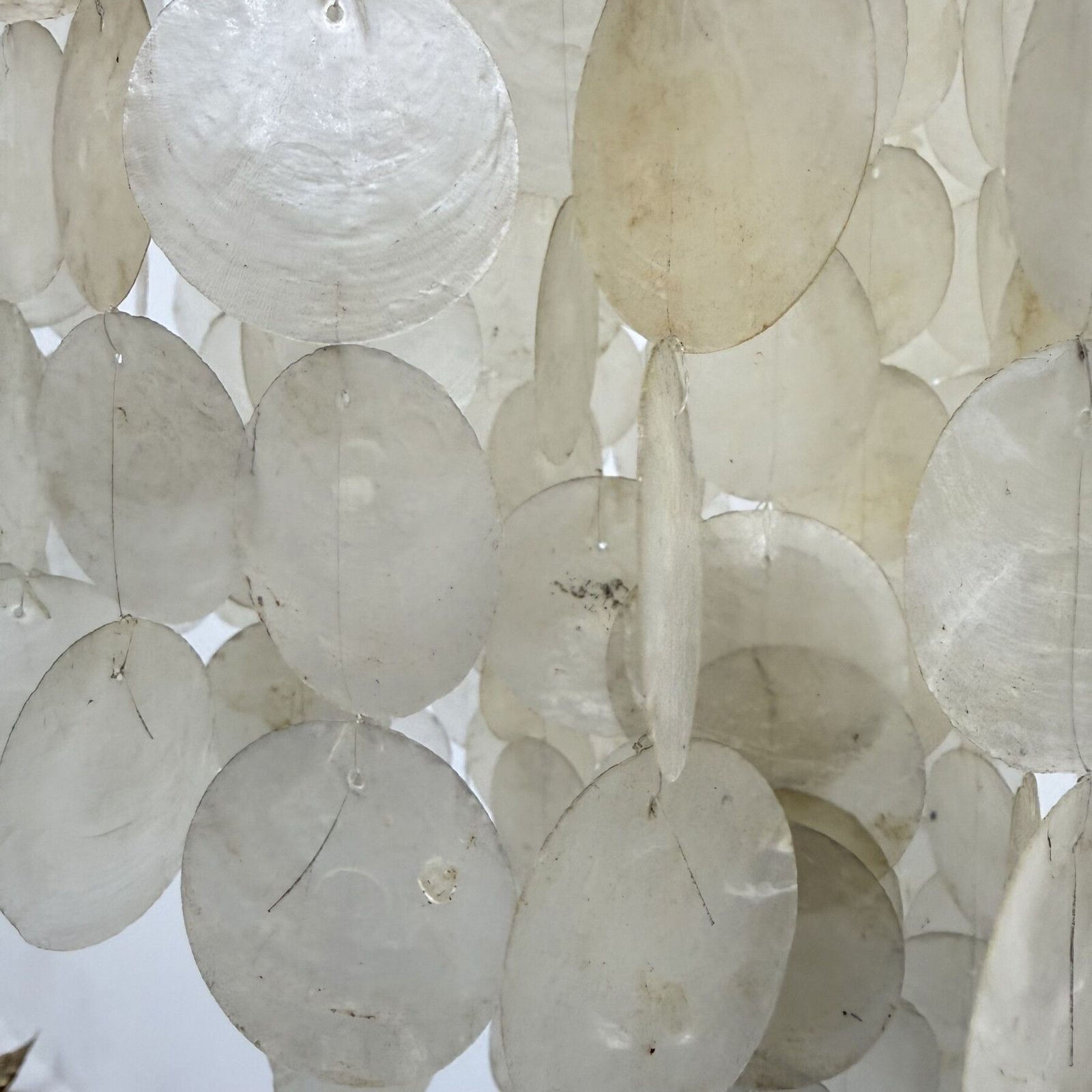 Lighting Mid Century Mother Of Pearl Capiz Shell Verner Panton Style Hanging Lamp , 1970s photo