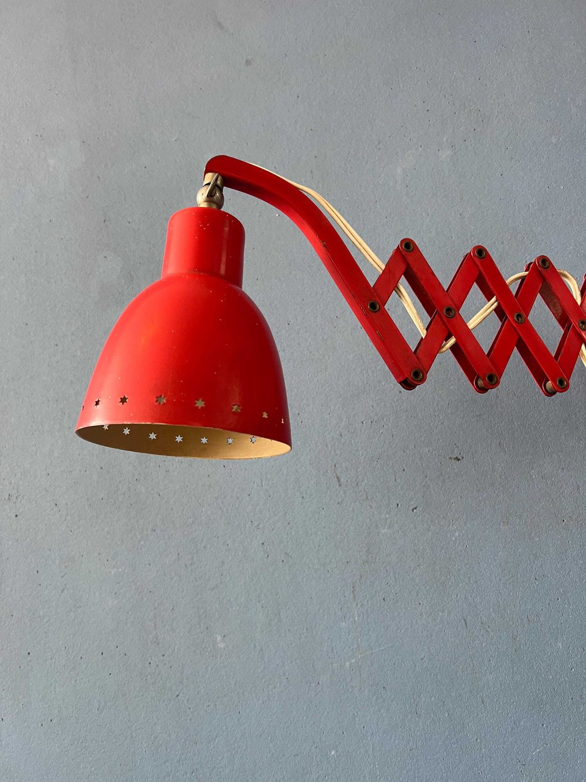 Verlichting Mid Century Rode Hala Vintage Schaarlamp photo