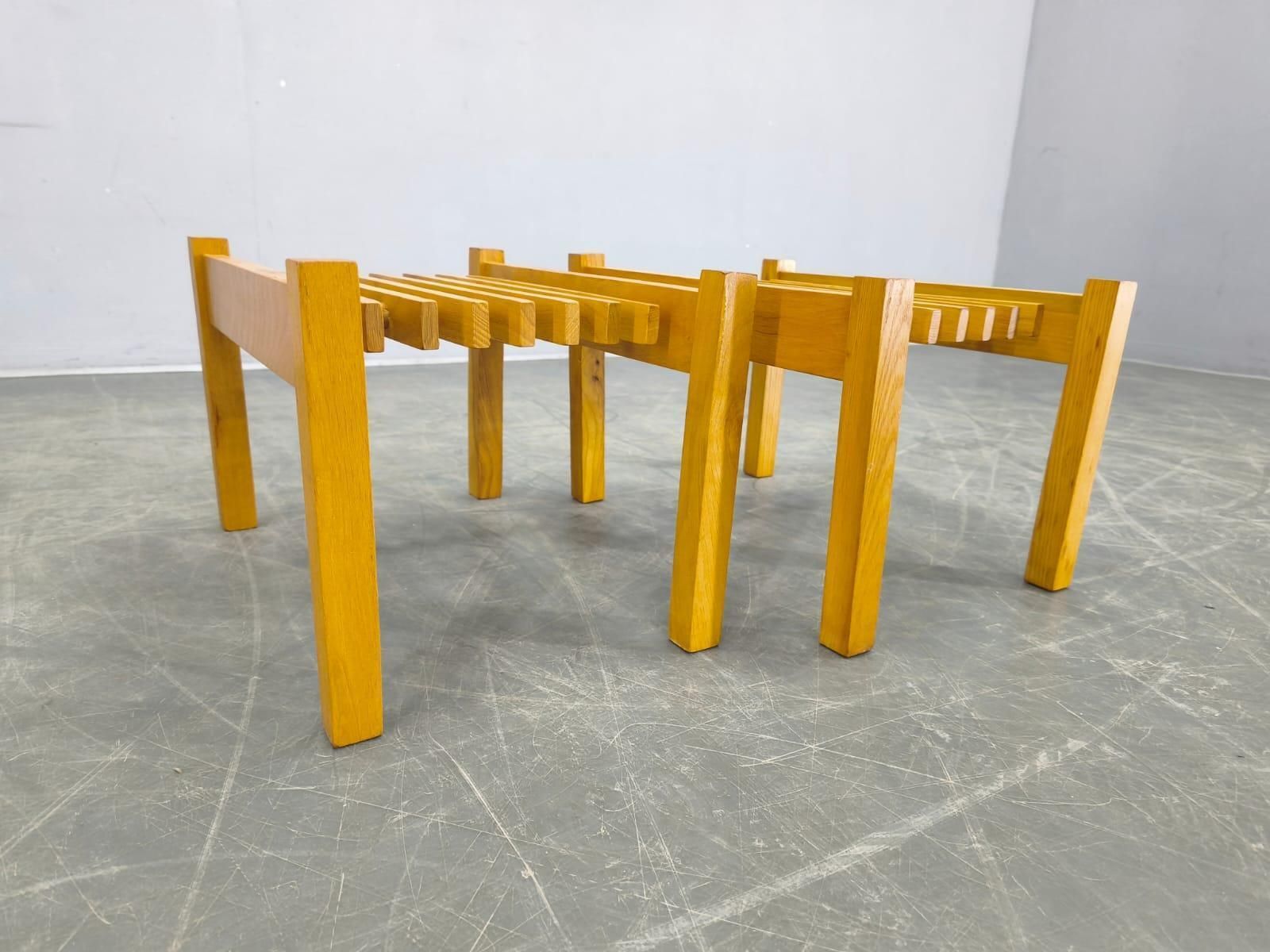 Set Of Three Mid Century Wooden Plant Stands, Czechoslovakia 1970s photo 577.0