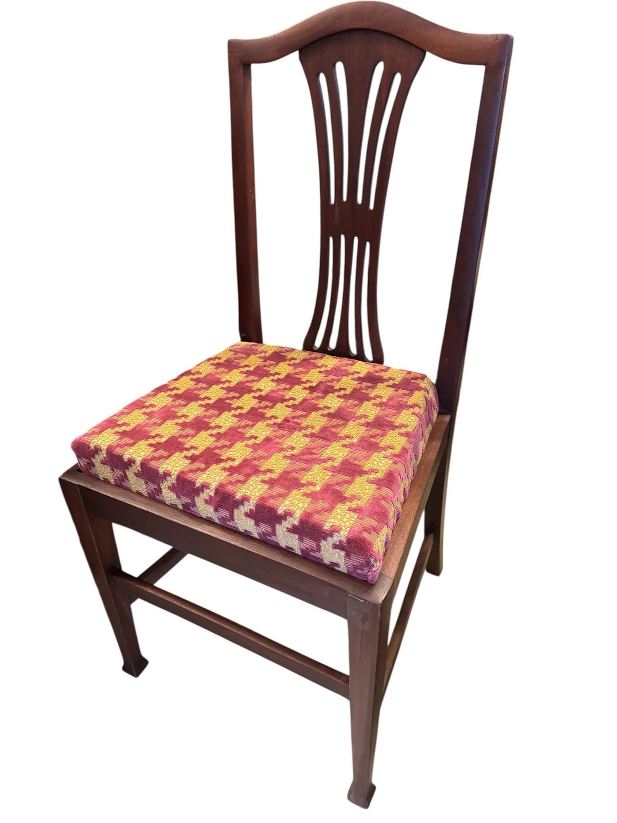 Antique Pair Of Mahogany Georgian Chairs Reupholstered In Luxury Fabric photo Furniture
