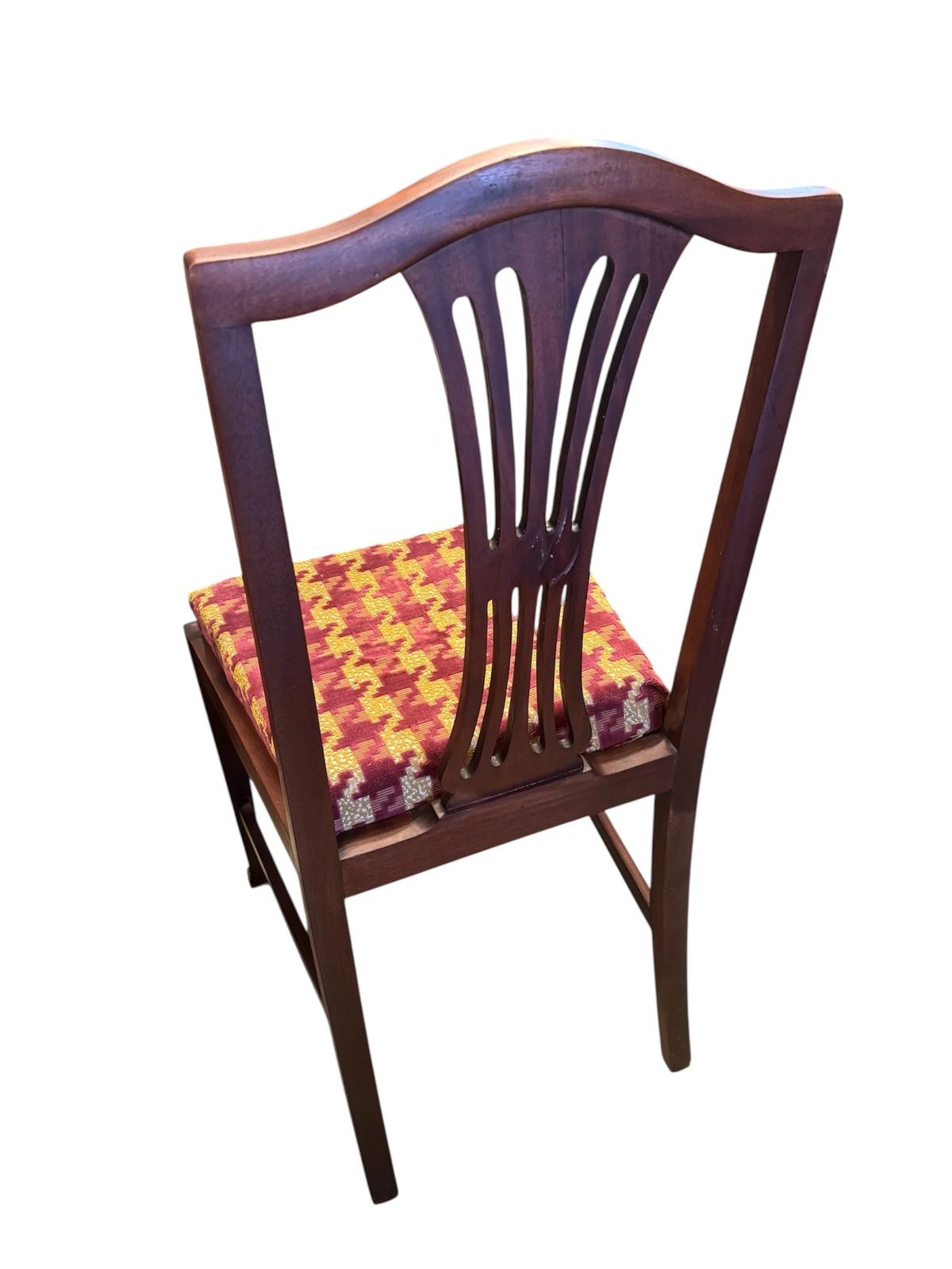Antique Pair Of Mahogany Georgian Chairs Reupholstered In Luxury Fabric photo 95.0