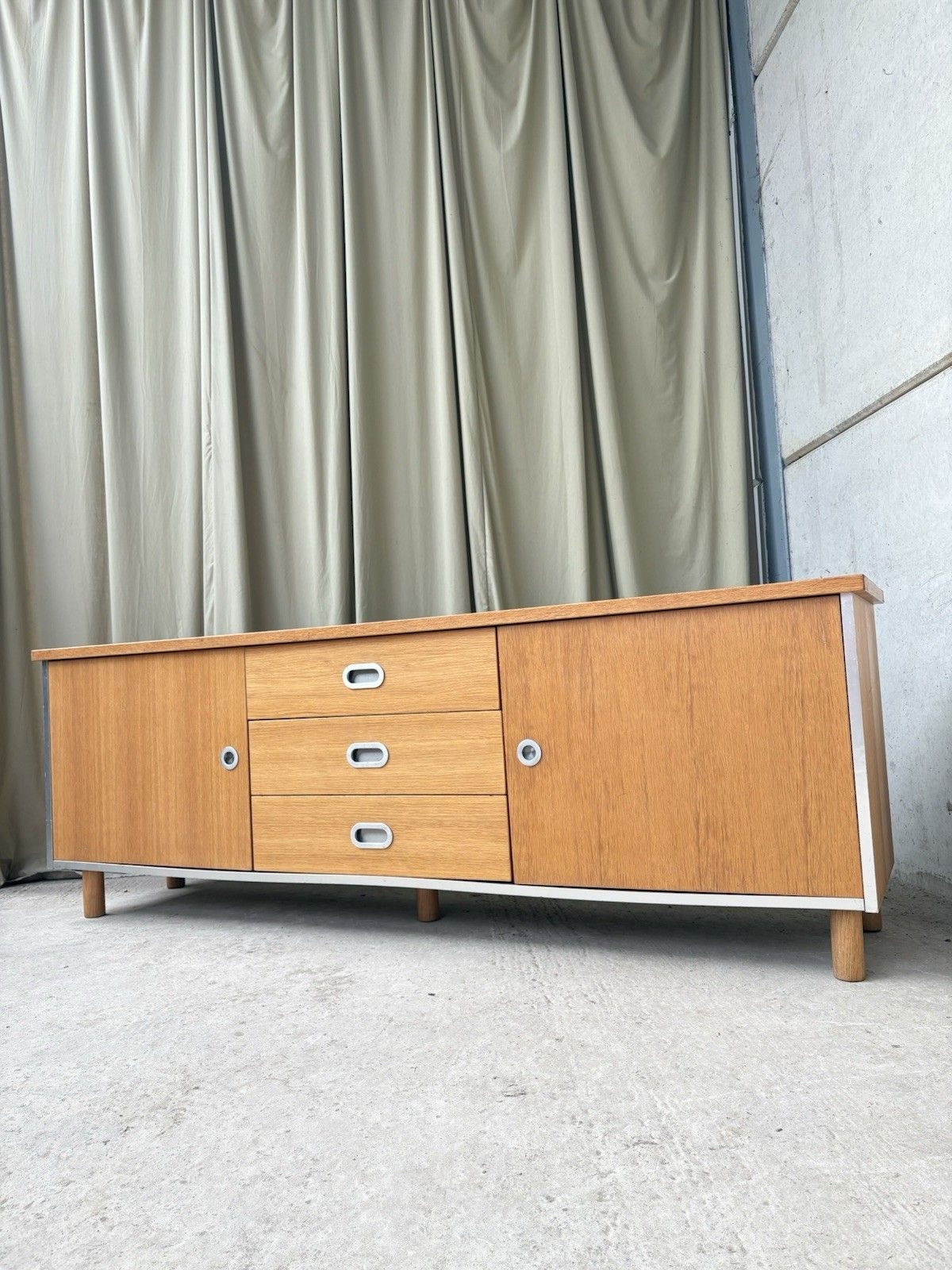 Vtg Late Mid Century 90s Sideboard Modernist Media Cabinet Unit Lp Storage R1122 photo for sale
