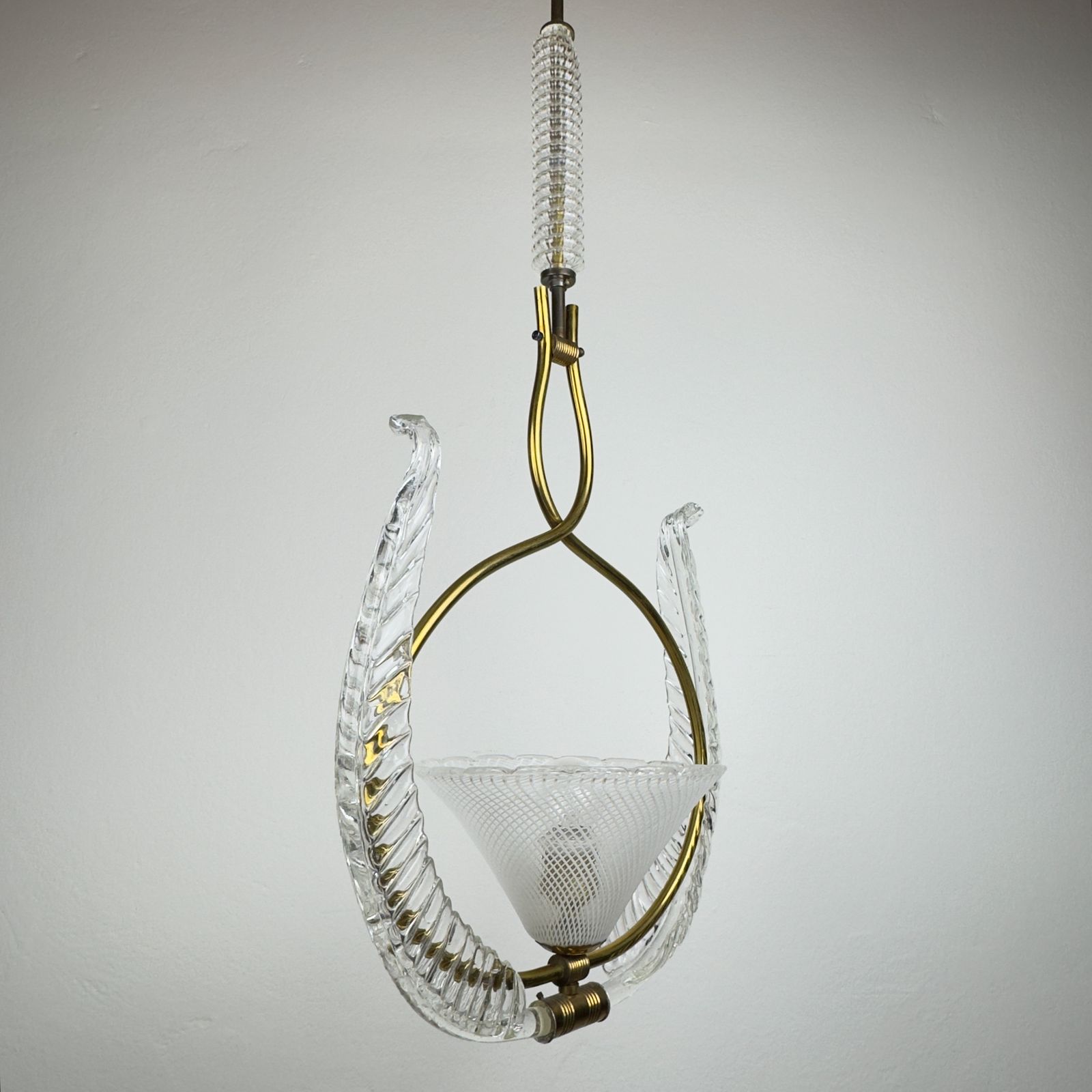 Vintage Murano Chandelier By Barovier & Toso, Italy 1930s photo for sale