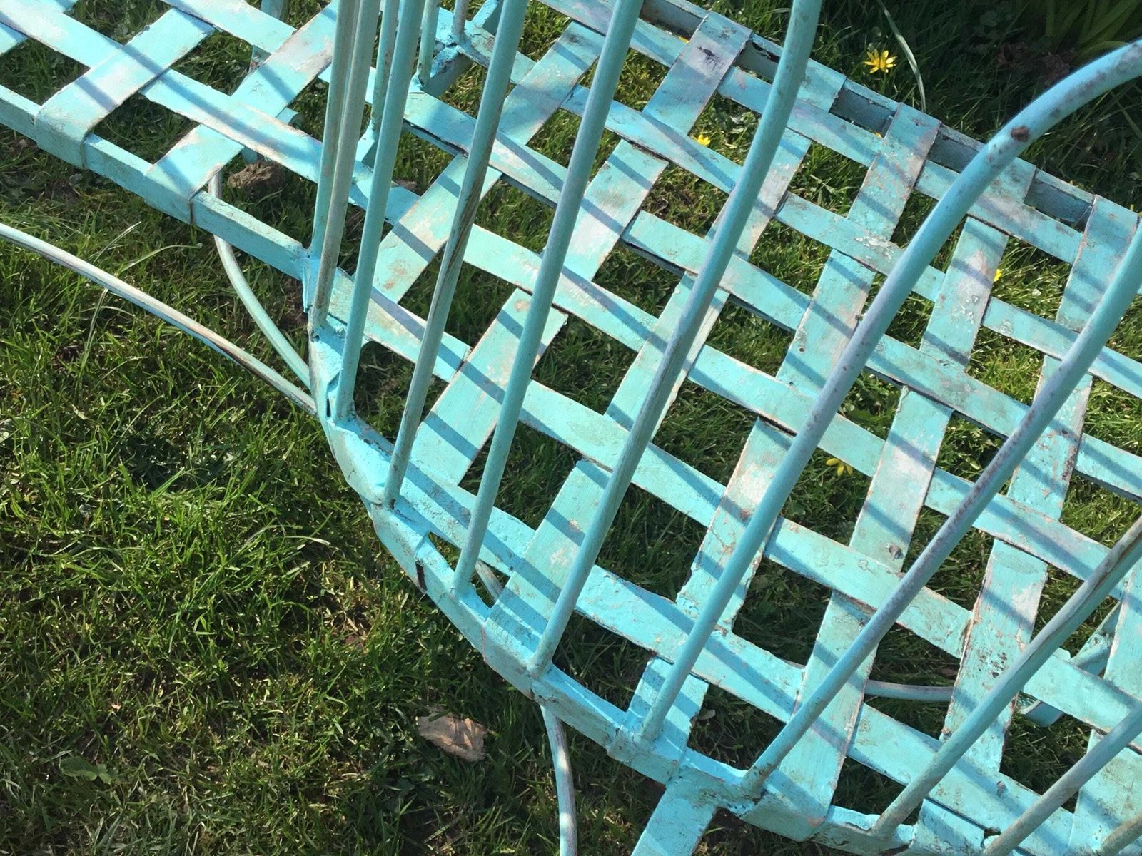 photo for sale Vintage Decorative Wrought Iron Love Seat/Conversation Garden Bench