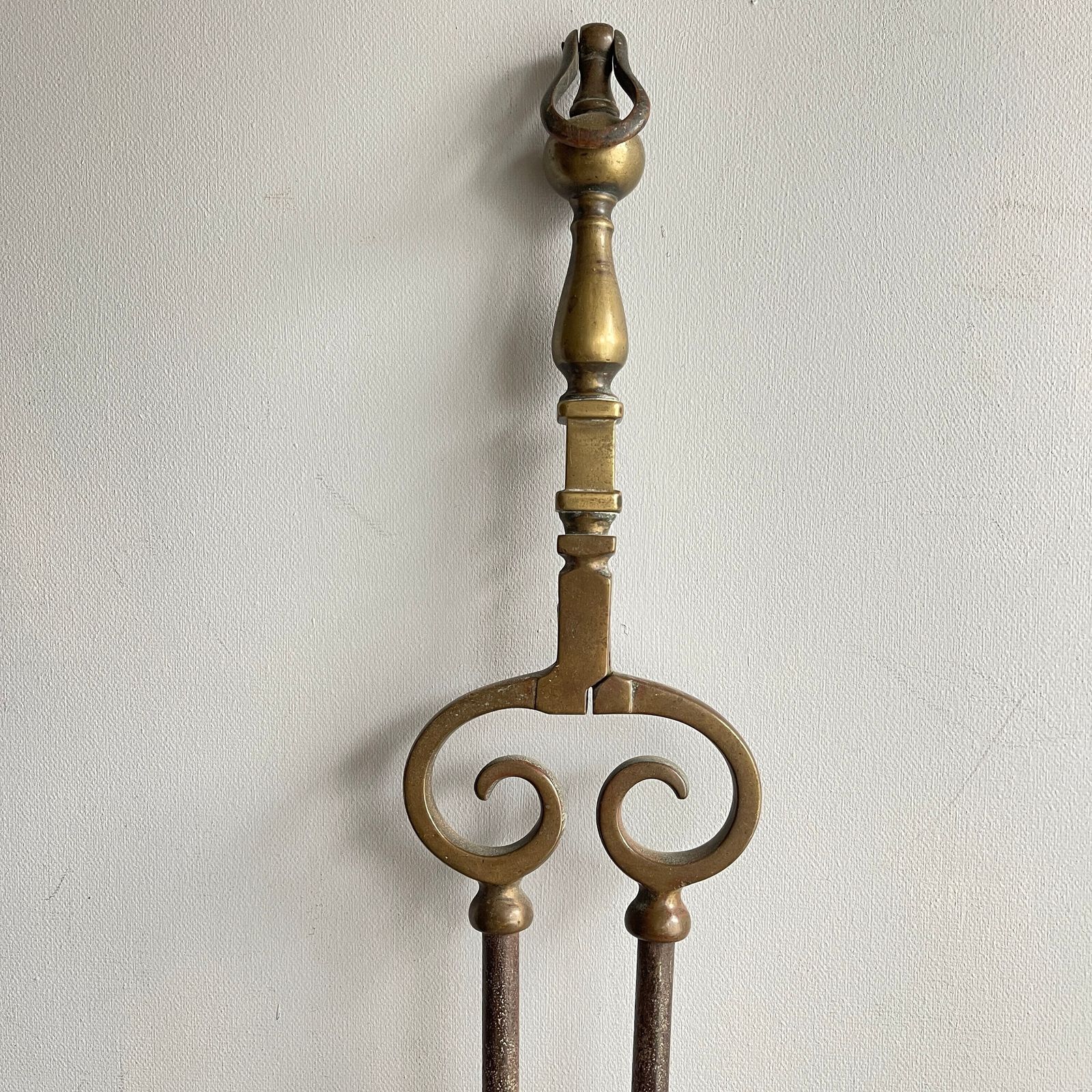 Antique Victorian Fireside Coal Tongs, Fireplace Tool, Fire Accessory, Wood Coal Grabbers, Home Decor photo for sale