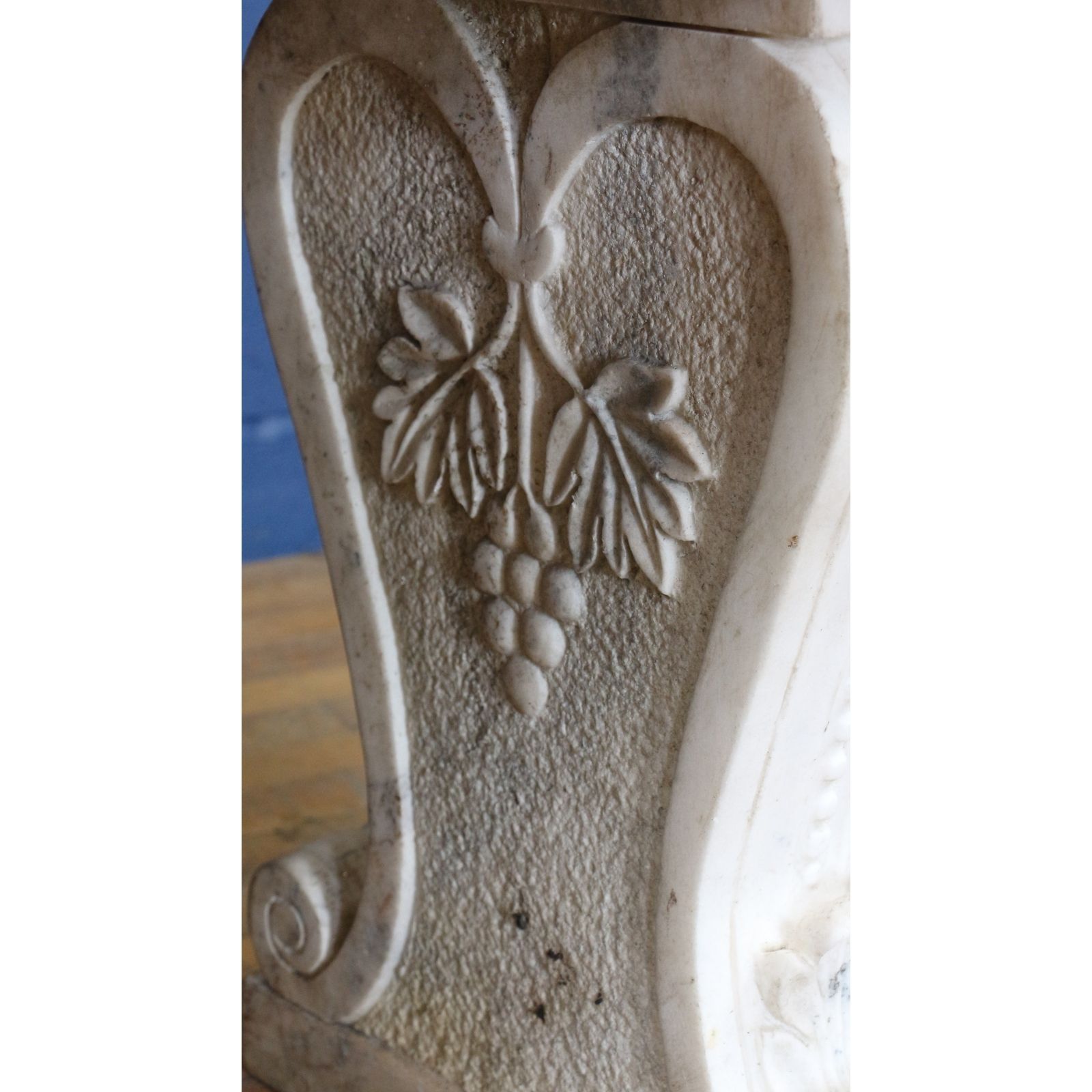 Garden Decor An Impressive Early C20th Carved Marble Planter On Carved Marble Pedestals photo
