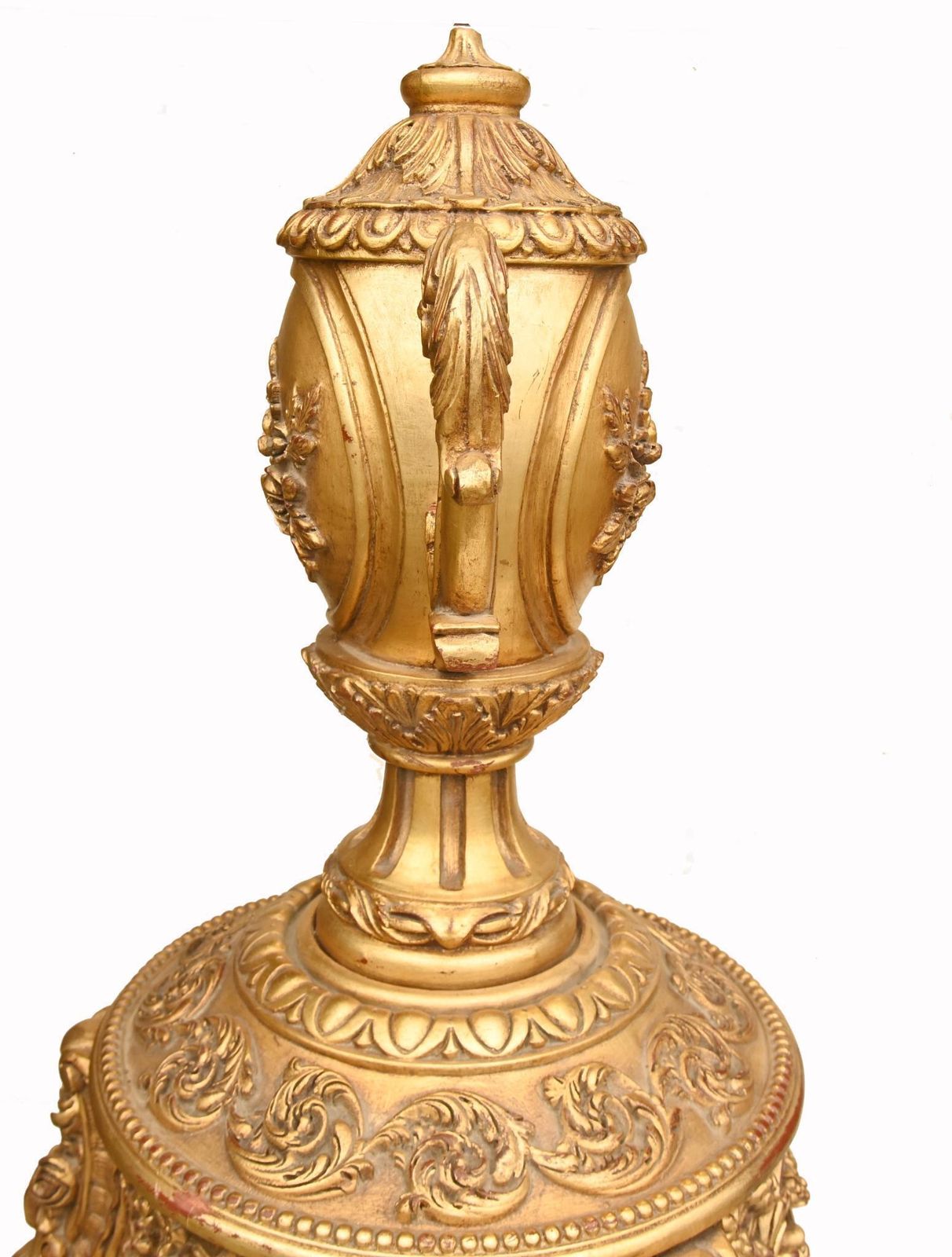 2850.0 Pair Italian Giltwood Pedestals Rococo Stands Classical Urn Finials photo