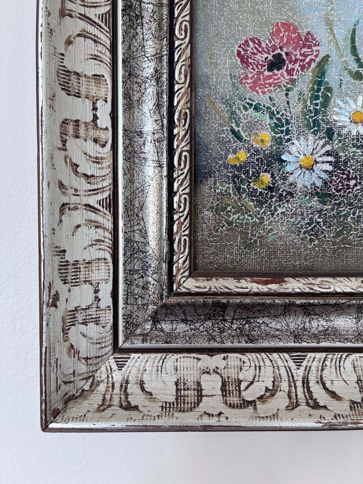 Vintage Original Floral Still Life Oil Painting, Circa 1980 photo 275.0
