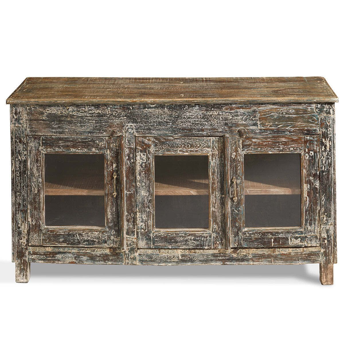 Vintage Indian Sideboard With Glass Panelled Doors photo furniture