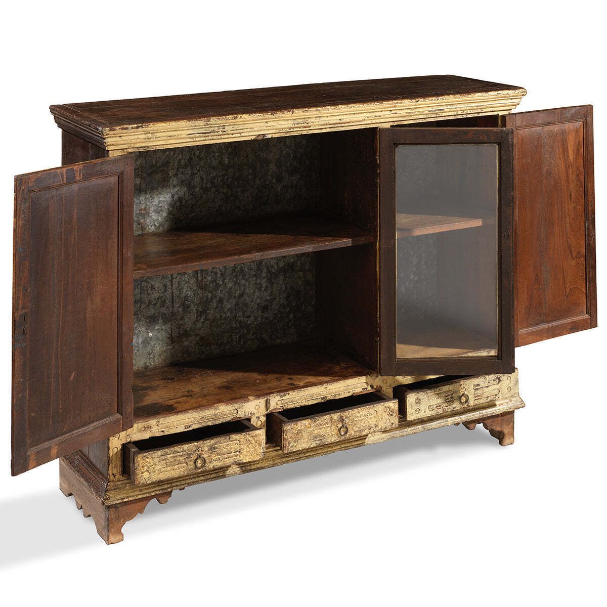 Vintage Cream Sideboard With Glass Panelled Door photo for sale