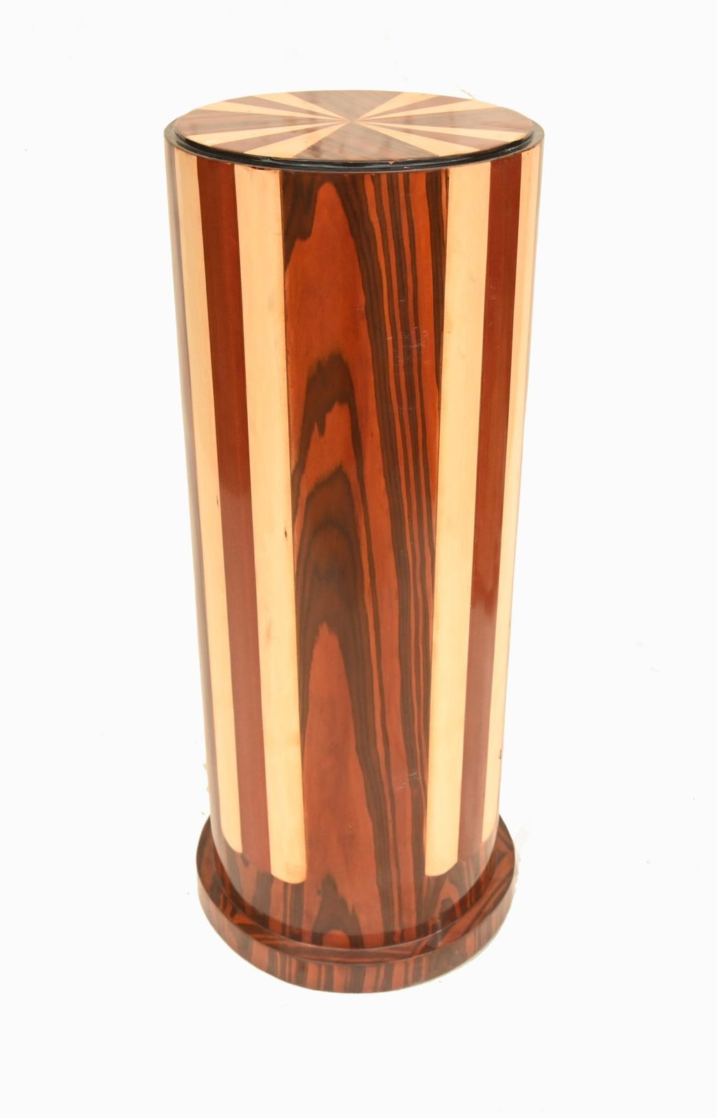 Pair Art Deco Pedestal Stands Tables Inlay photo for sale