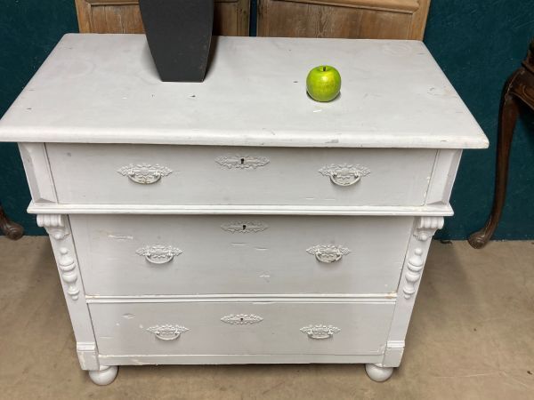 A Charming Antique Painted Pine Chest Of Drawers photo Furniture