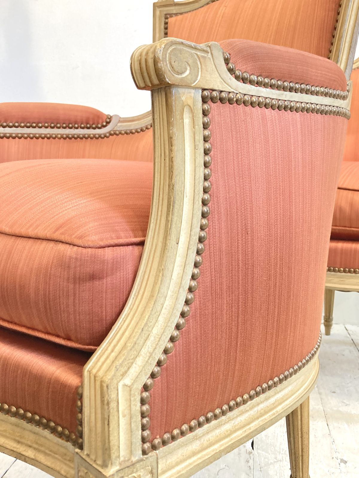 photo for sale Pair Of Vintage Louis XVI Bergere Chairs