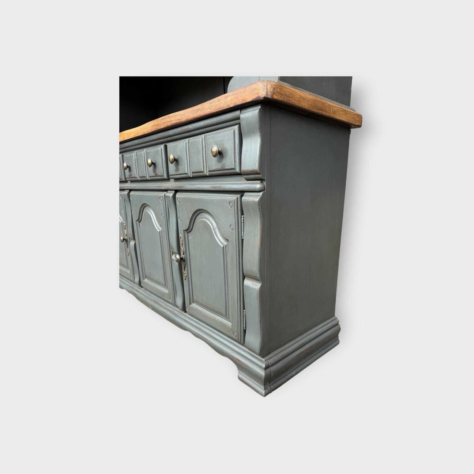 Pine Painted 2 Door Glazed Bookcase Cupboard  Glazed Display Bookcase photo vintage