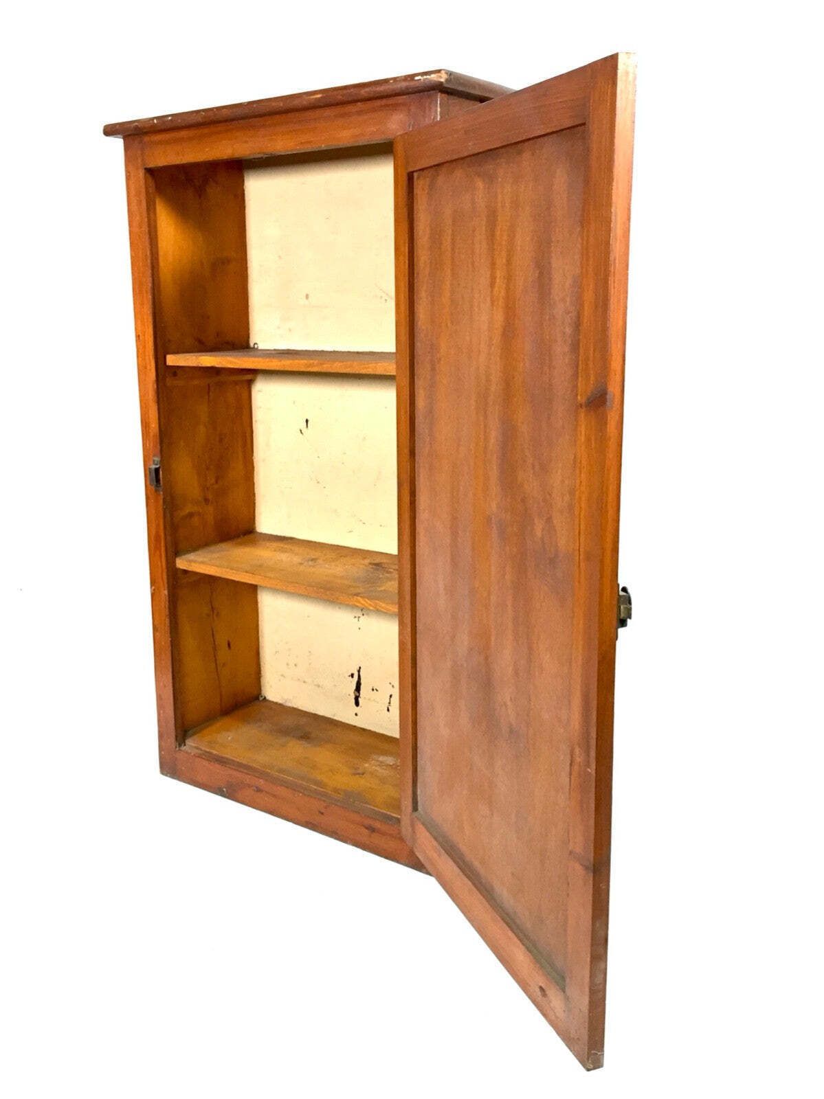 Antique Wooden Large Storage Cupboard With Shelves / Floor Standing Cabinet photo vinterior